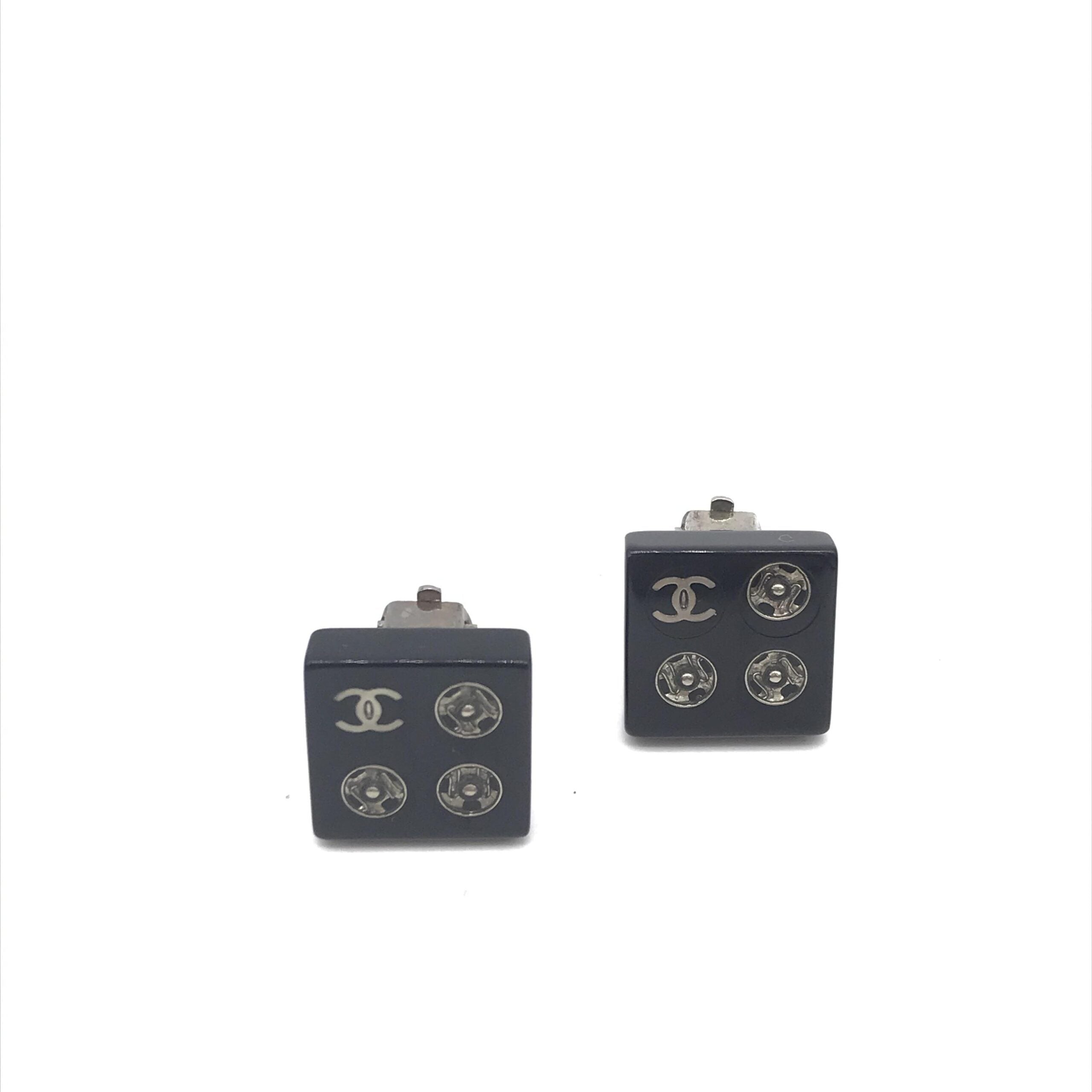 Chanel Coco Mark Square Clip-On Women's Earrings (Pre-Owned)