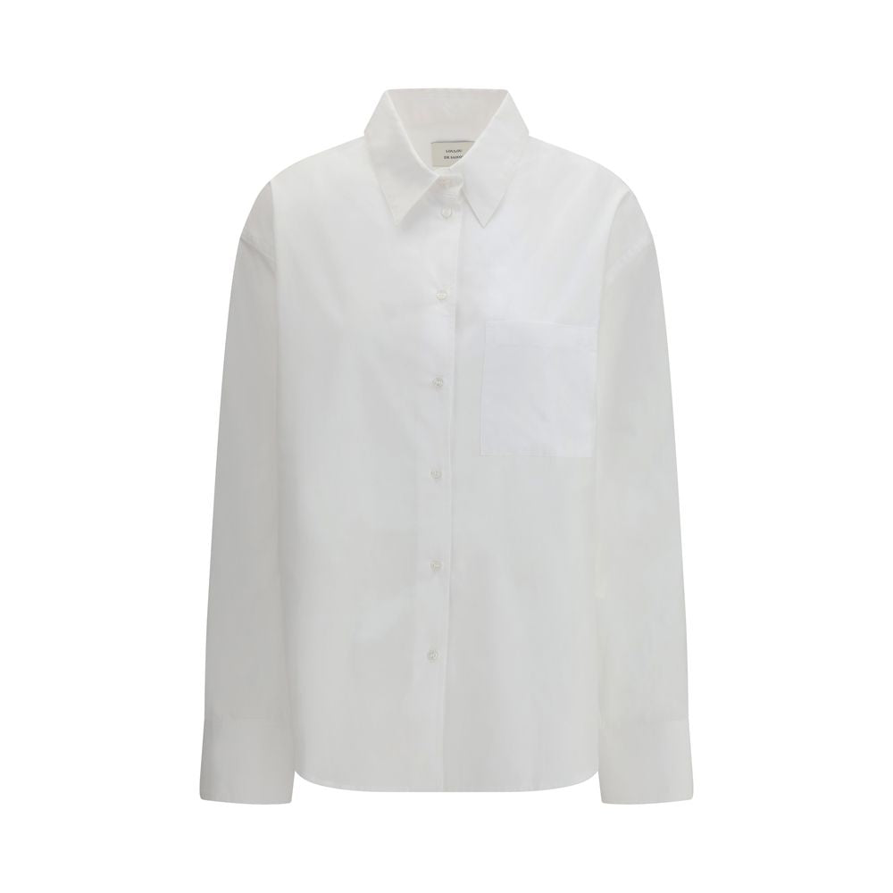 Loulou De Saison White Cotton Dress Women's Shirt