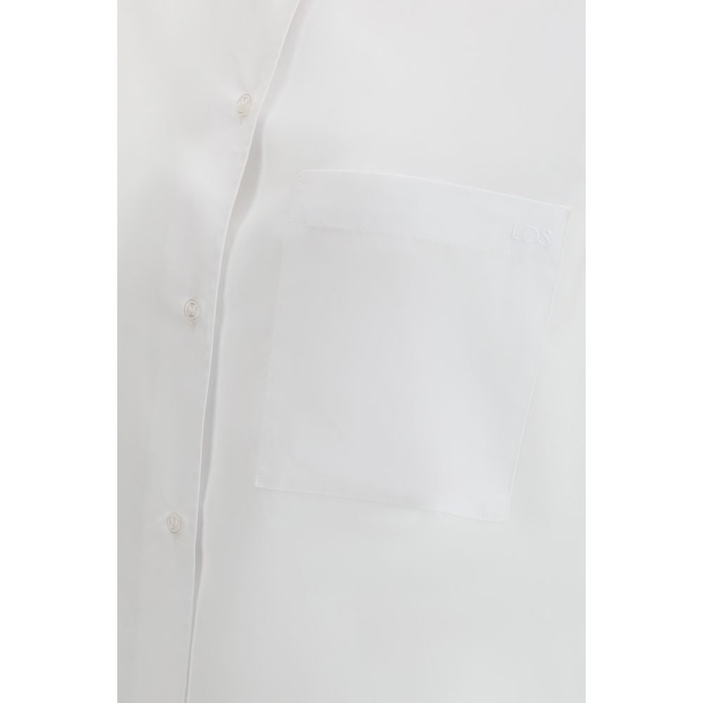 Loulou De Saison White Cotton Dress Women's Shirt
