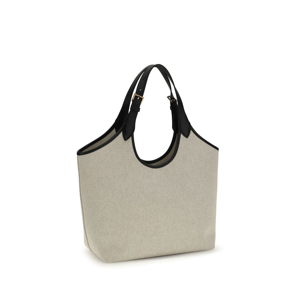 Versace Beige Cotton Shoulder Women's Bag