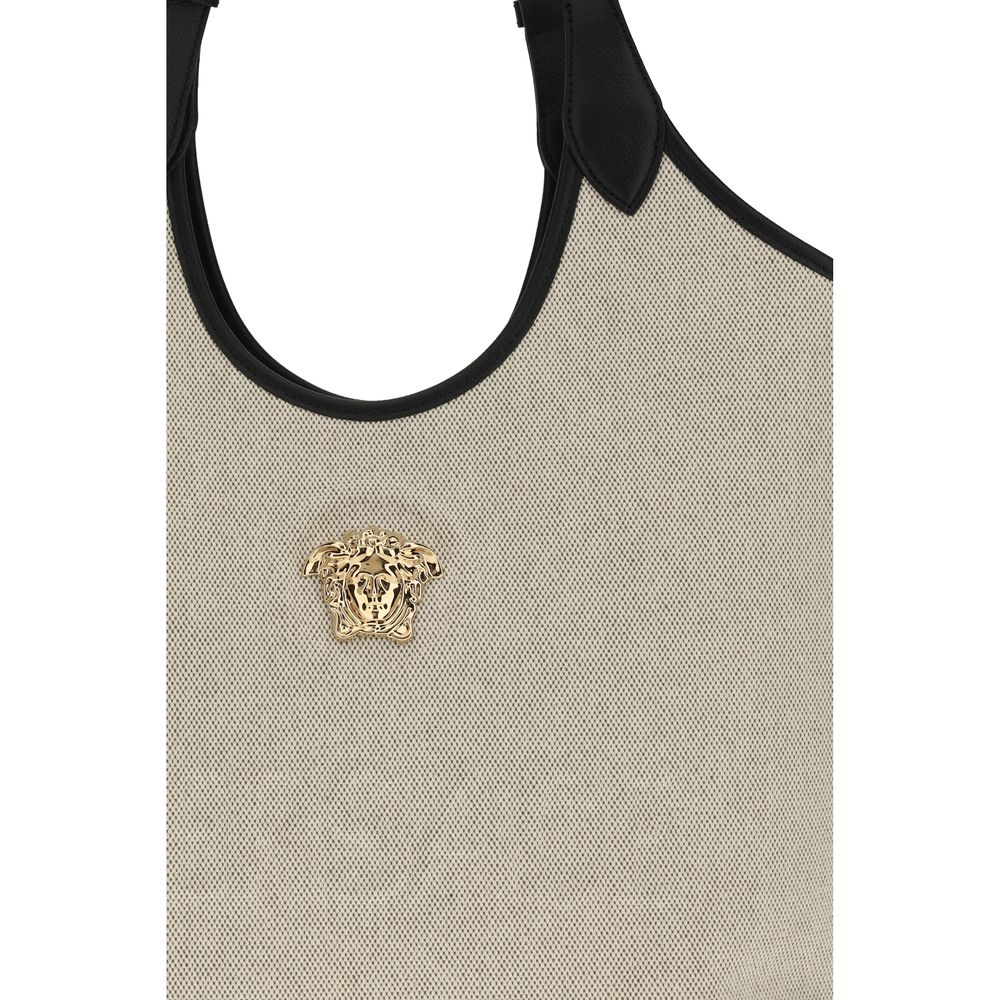 Versace Beige Cotton Shoulder Women's Bag