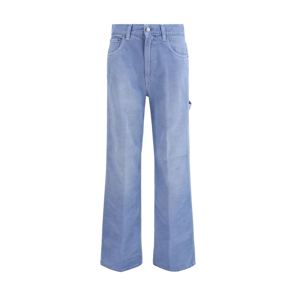 Haikure Blue Cotton Relaxed Fit Women's Jeans
