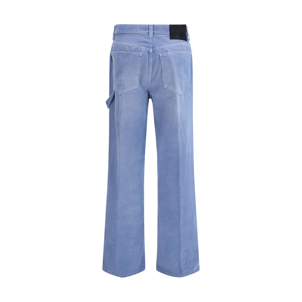 Haikure Blue Cotton Relaxed Fit Women's Jeans