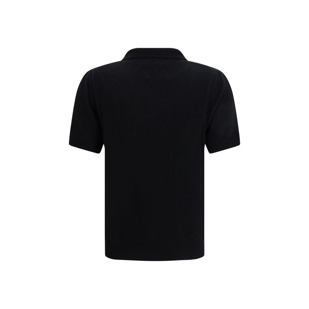Allude Black Cashmere Polo Women's Shirt