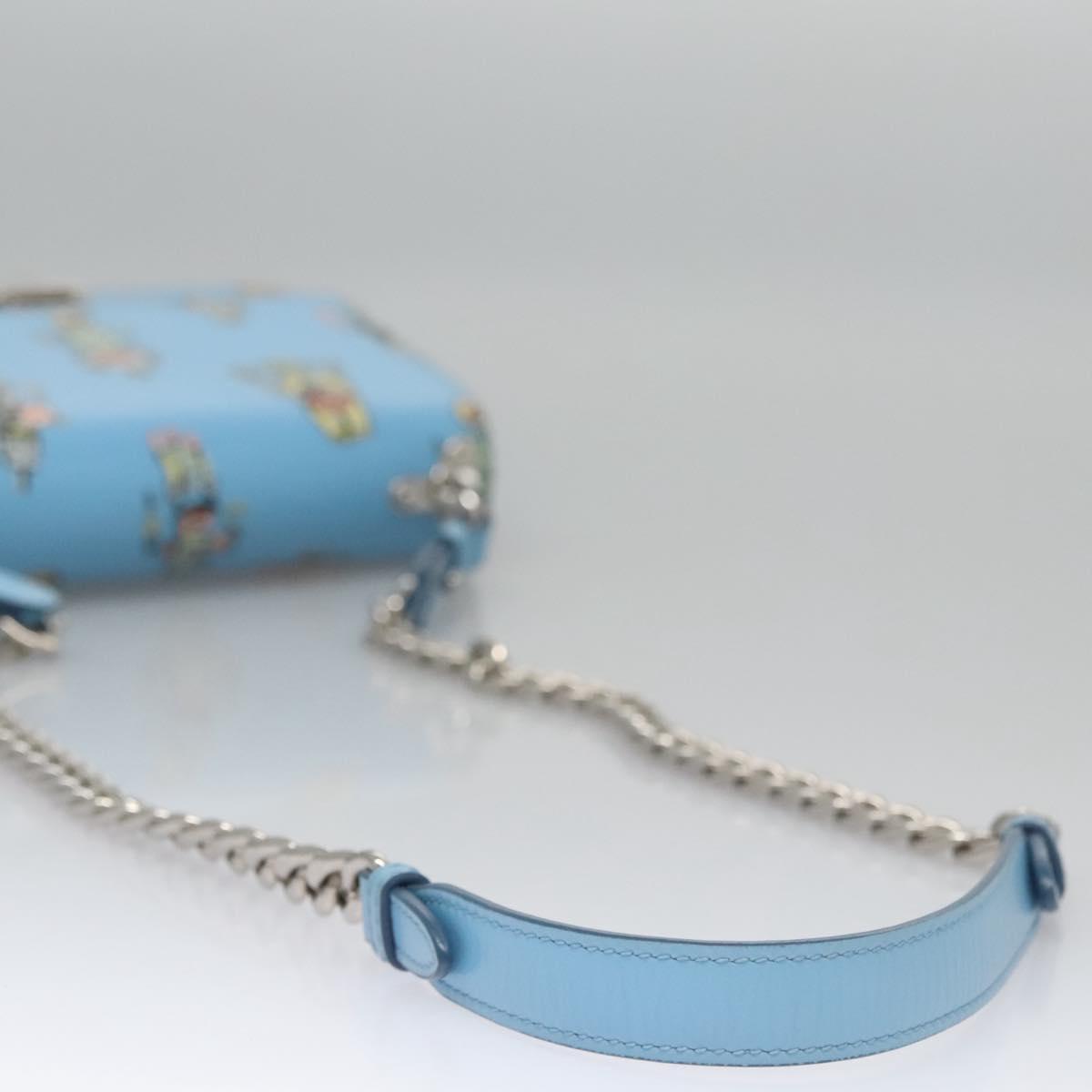 Prada Robot Blue Leather Shoulder Bag (Pre-Owned)