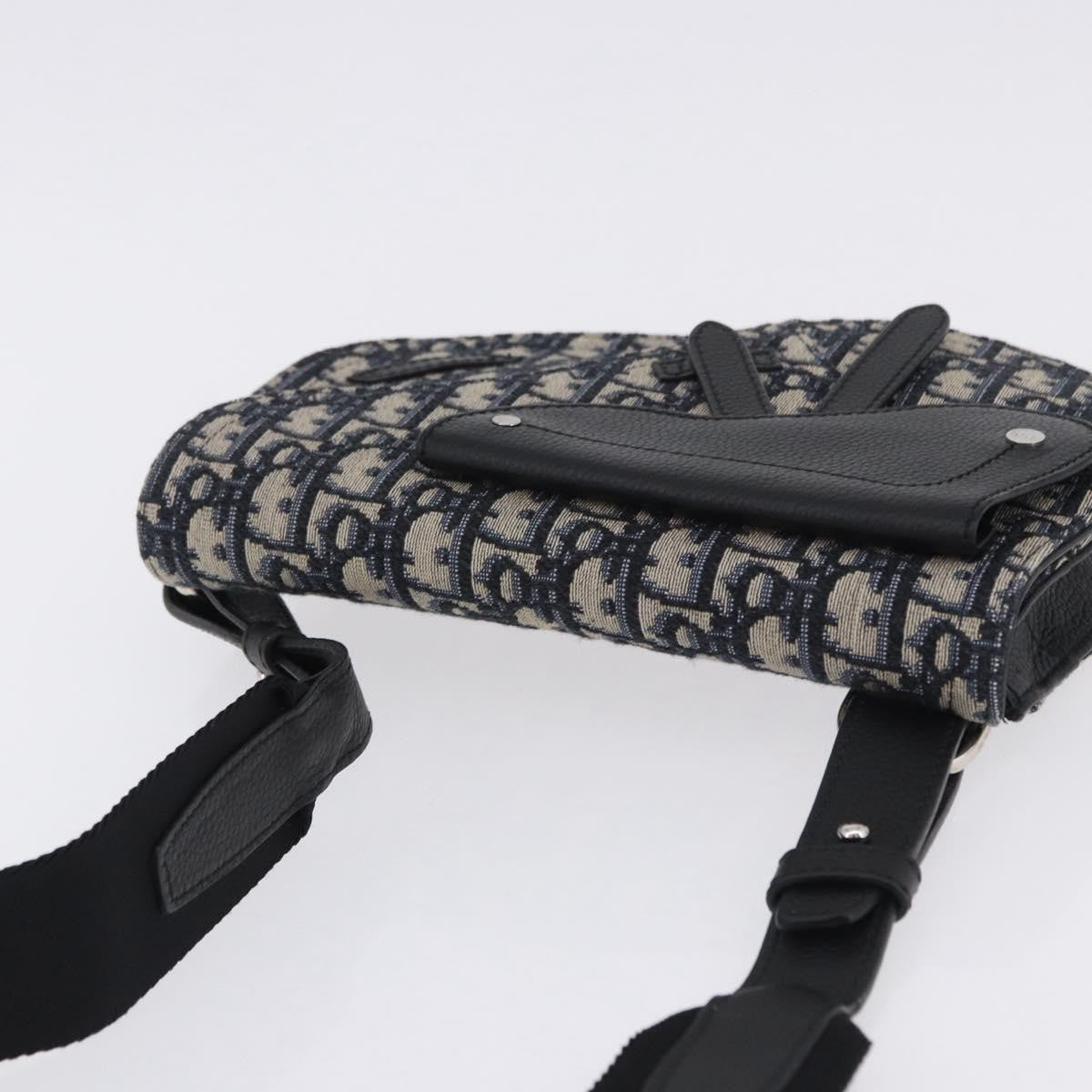 Christian Dior Saddle Messenger Oblique Canvas Navy Canvas Clutche & Pouche Bag (Pre-Owned)