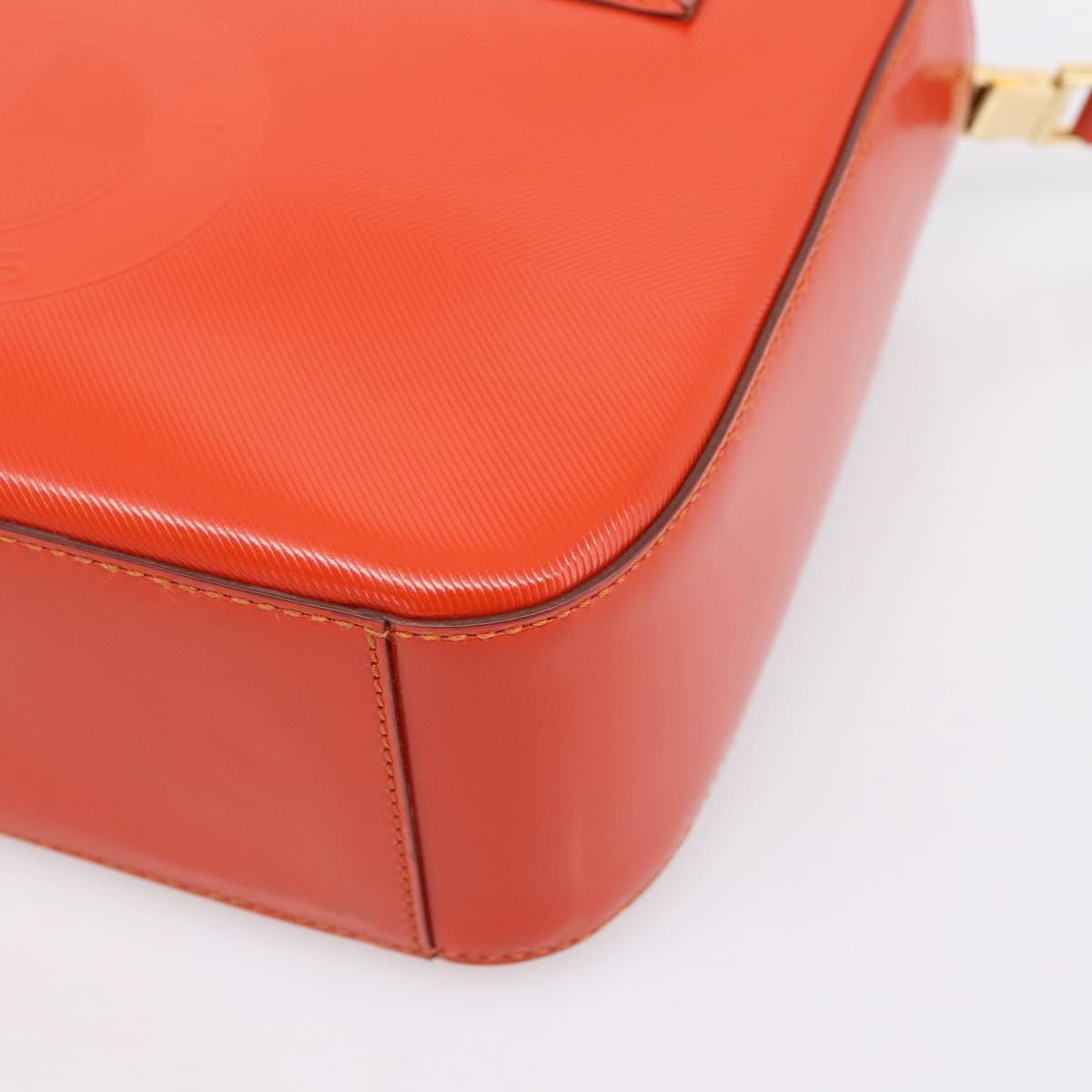 Celine Top Handle Leather Orange Leather Handbag (Pre-Owned)