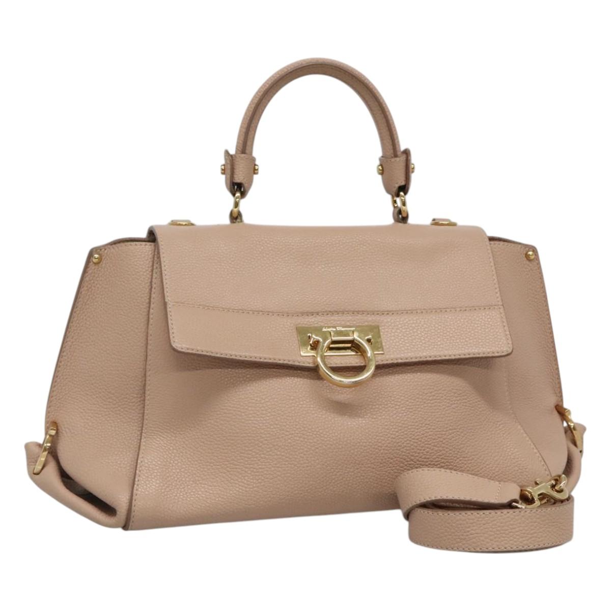 Salvatore Ferragamo Sofia Pink Leather Handbag (Pre-Owned)
