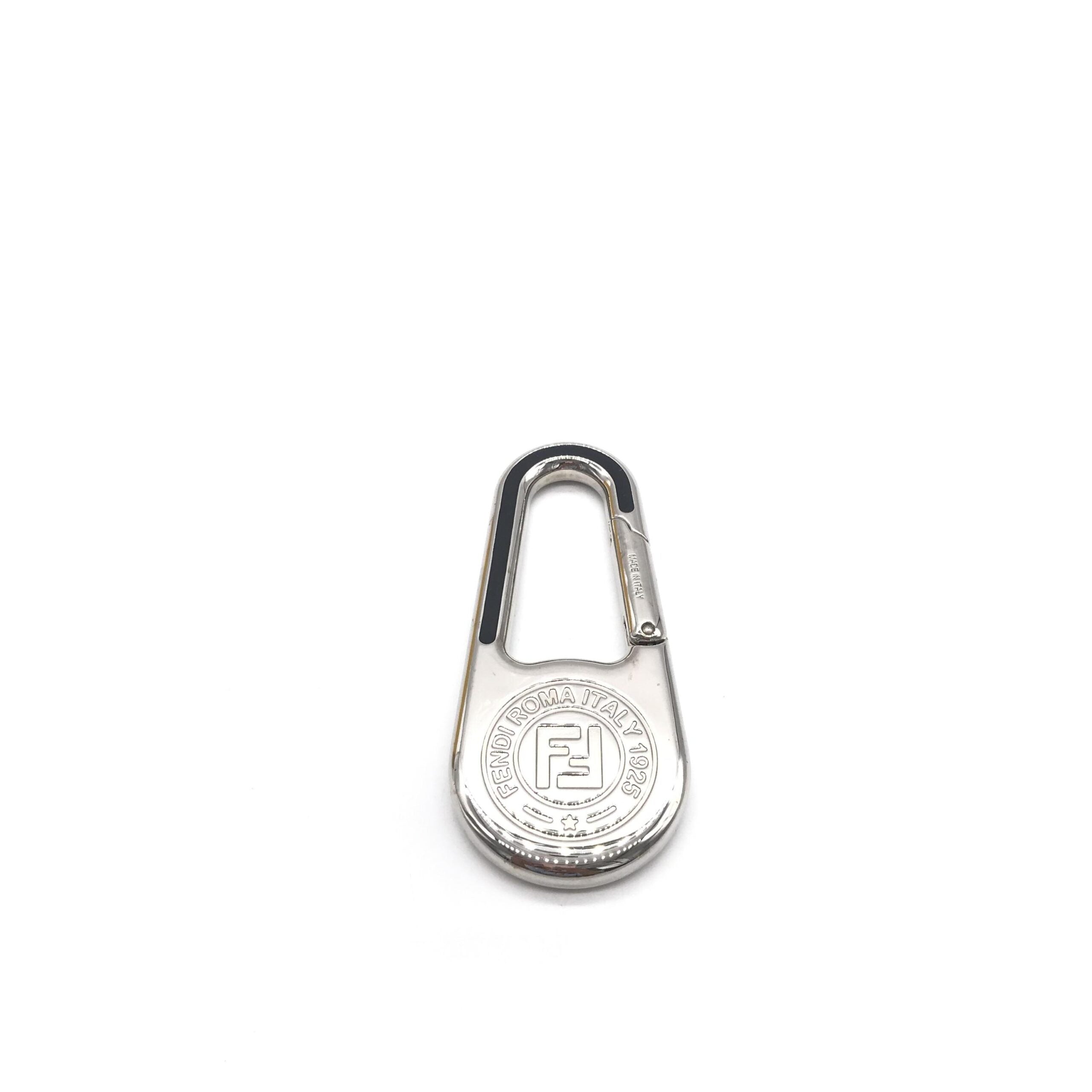 Fendi Silver Metal Compass Charm Keychain (Pre-Owned)
