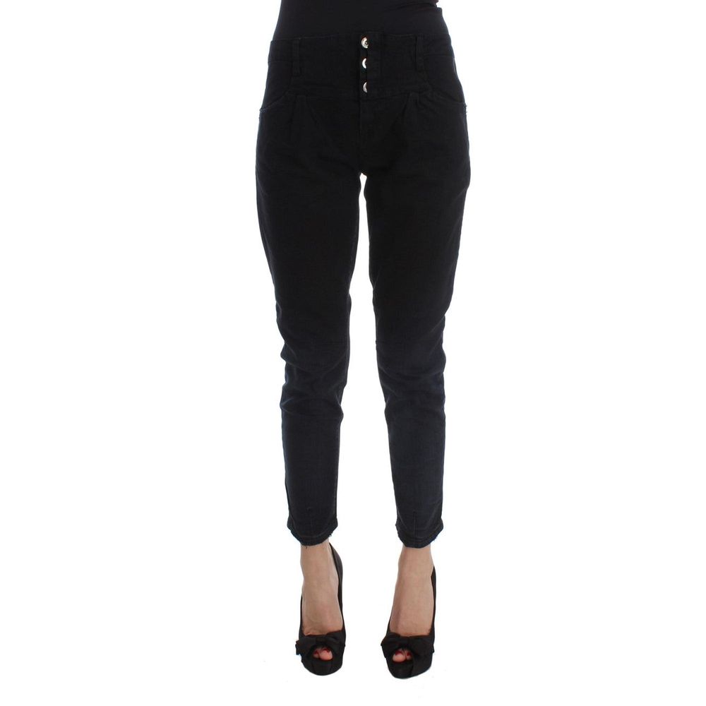 Costume National Black Cotton Cropped Women's Jeans