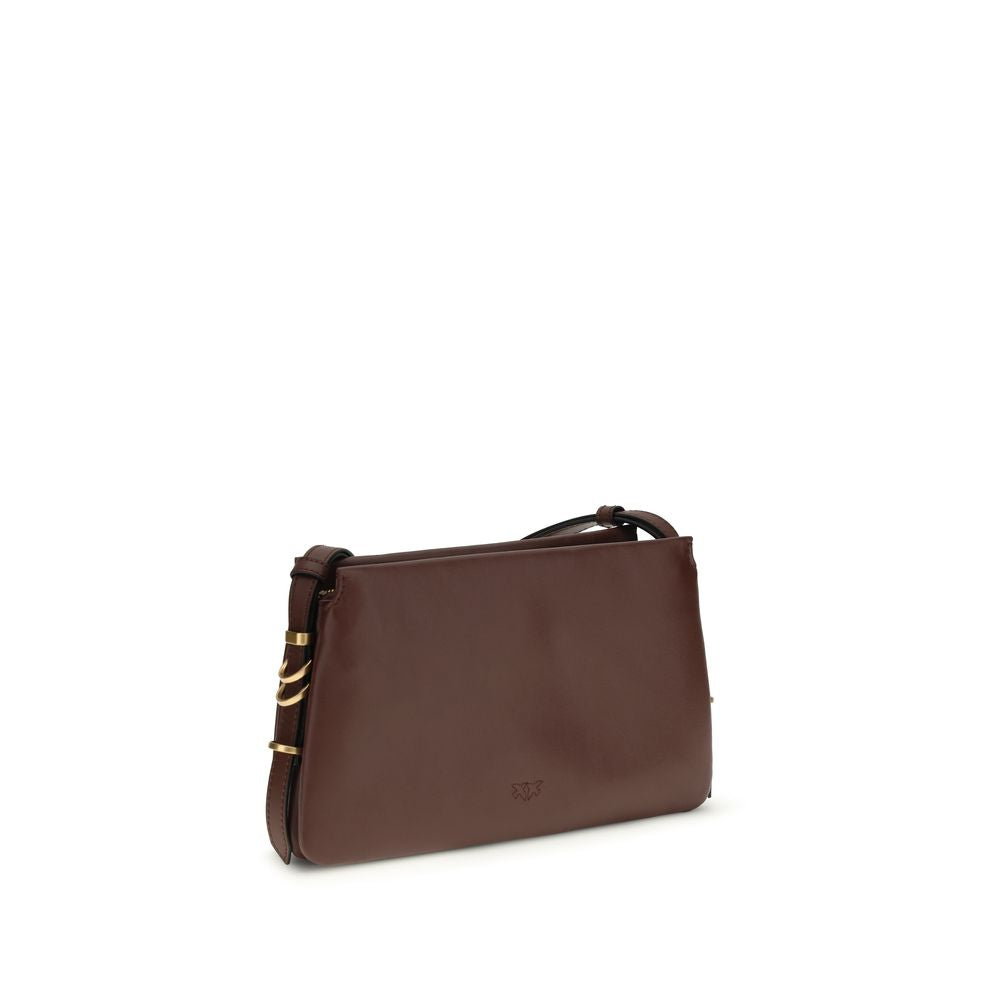 PINKO Brown Calf Leather Bos Taurus Shoulder Women's Bag