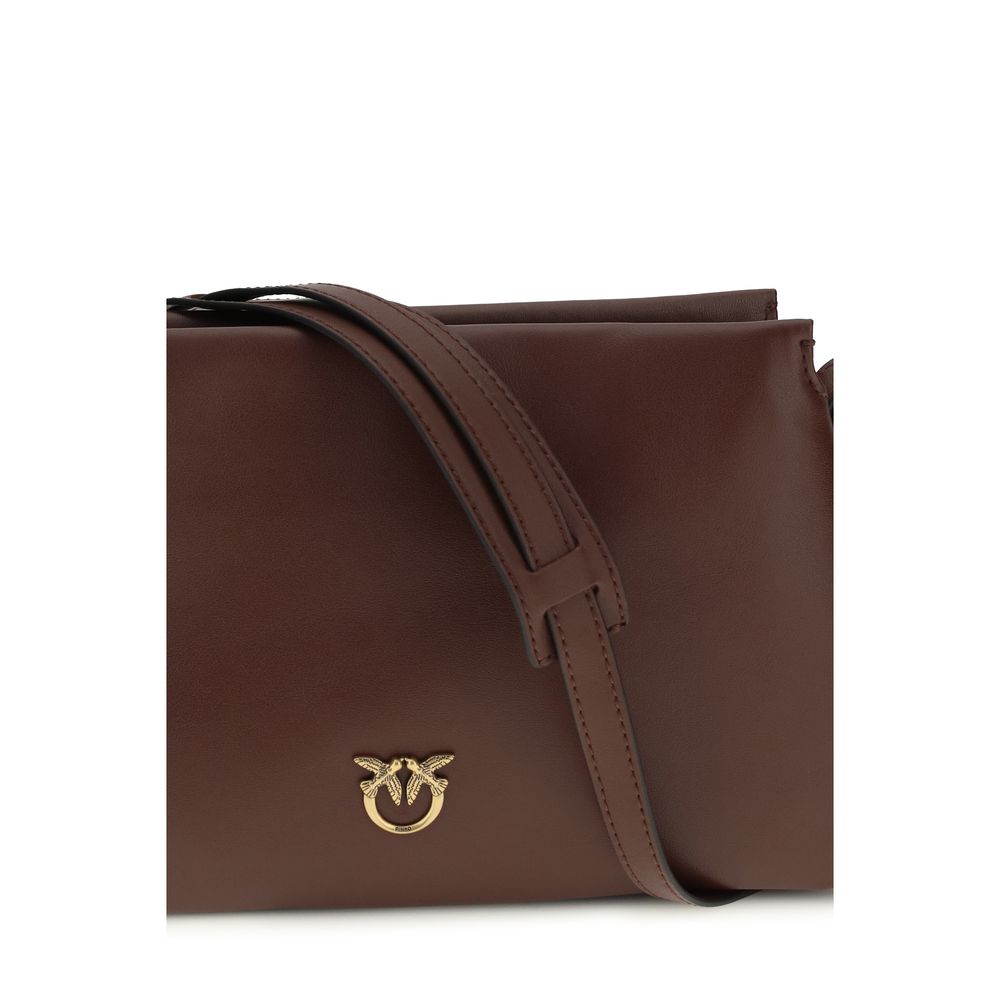 PINKO Brown Calf Leather Bos Taurus Shoulder Women's Bag