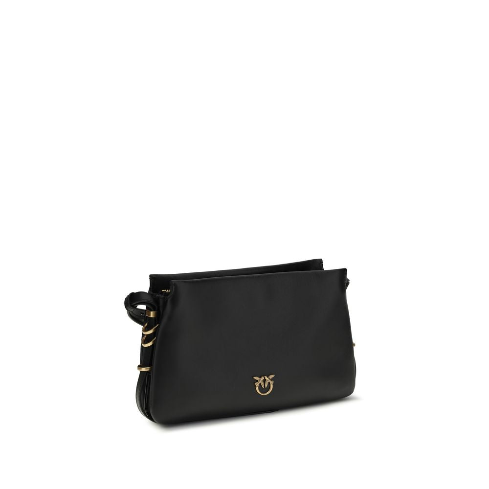 PINKO Black Calf Leather Bos Taurus Shoulder Women's Bag