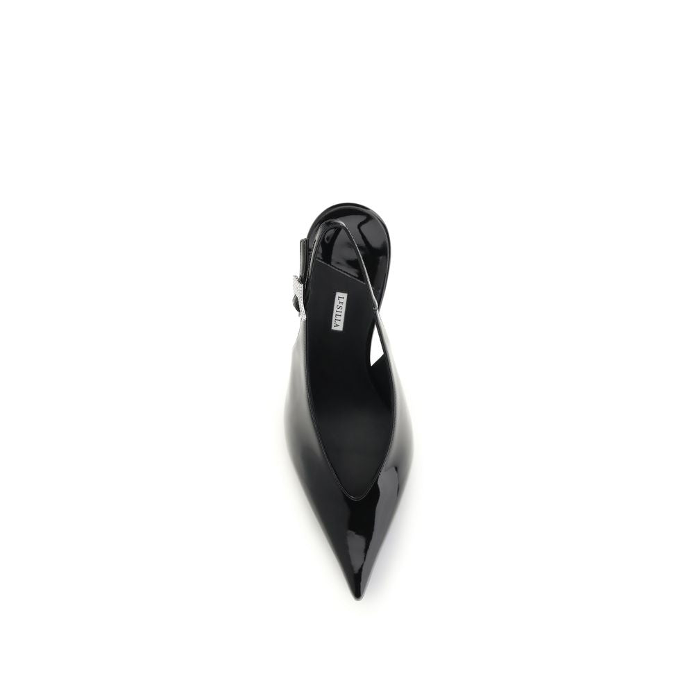 LE SILLA Black Calf Leather Bos Taurus High Heel Women's Pumps