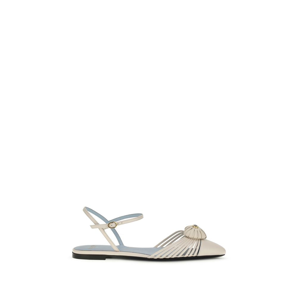 Valentino Garavani Beige Goatskin Ballet Women's Flats