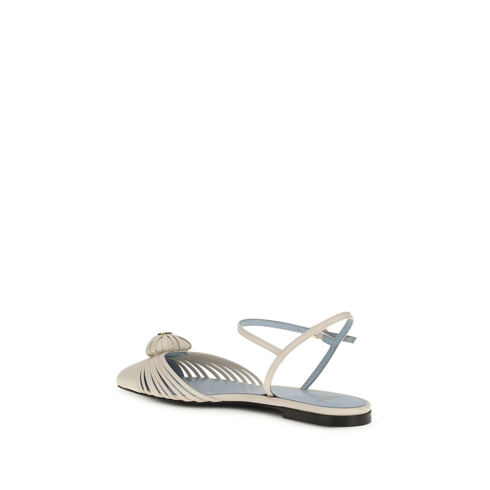 Valentino Garavani Beige Goatskin Ballet Women's Flats