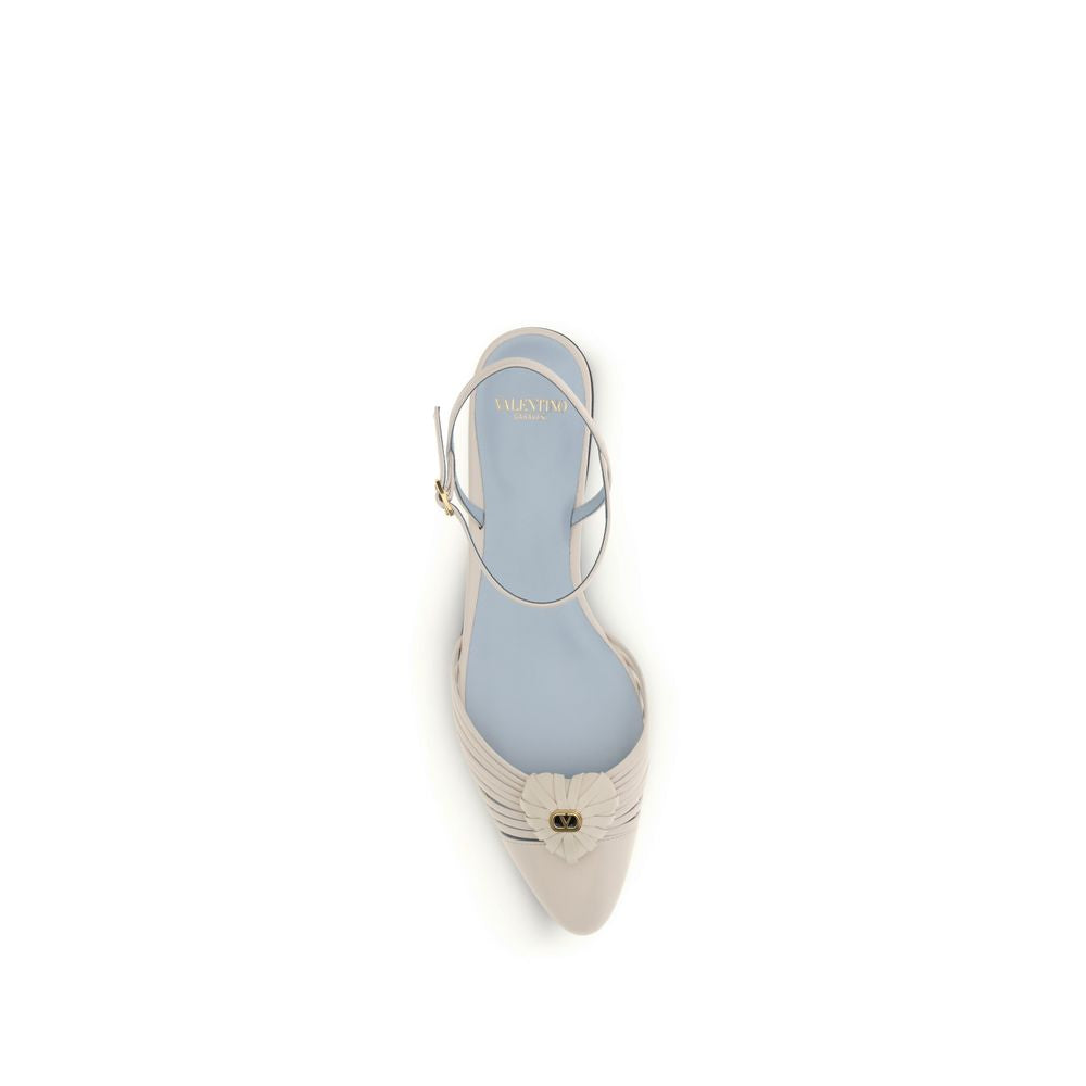 Valentino Garavani Beige Goatskin Ballet Women's Flats