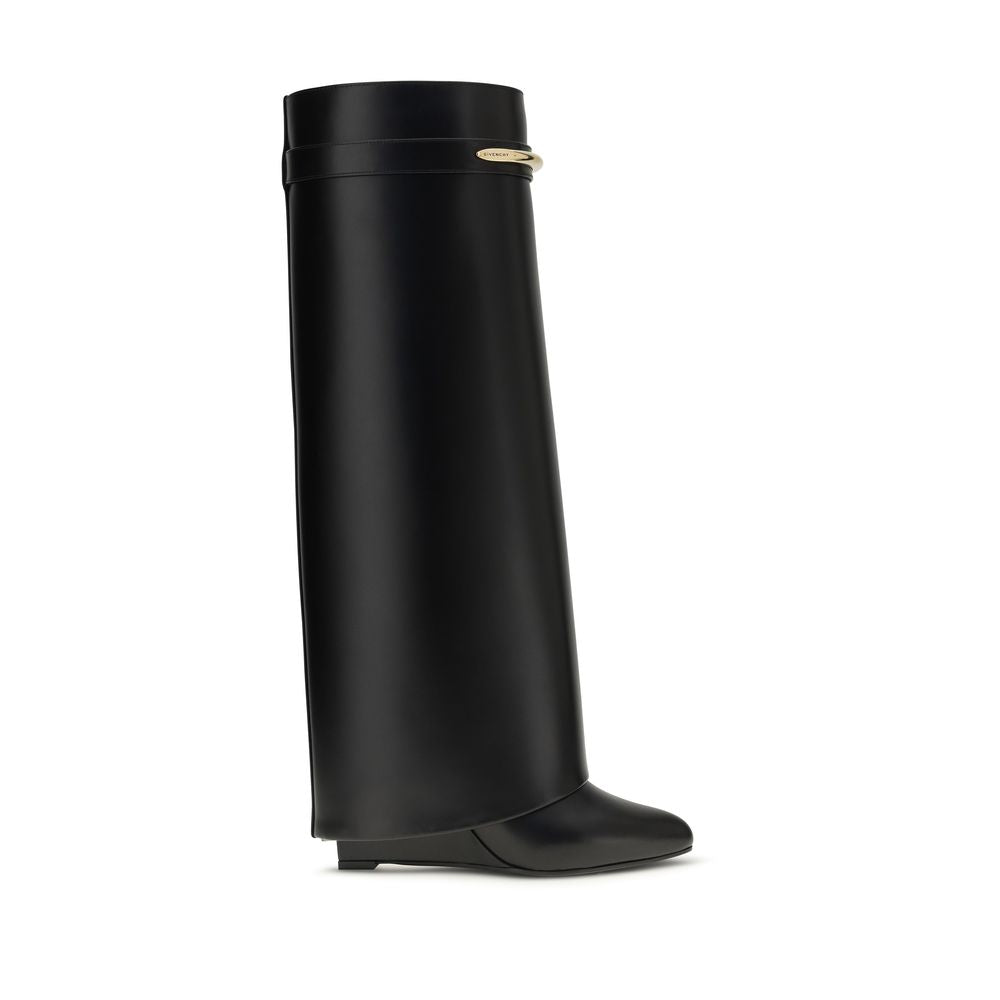 Givenchy Black Calf Leather Bos Taurus Flat Women's Boots
