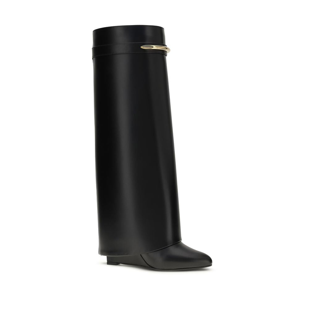 Givenchy Black Calf Leather Bos Taurus Flat Women's Boots