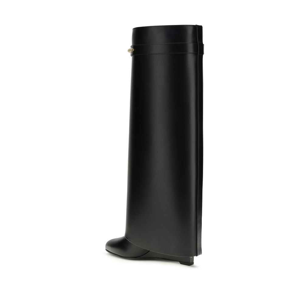 Givenchy Black Calf Leather Bos Taurus Flat Women's Boots