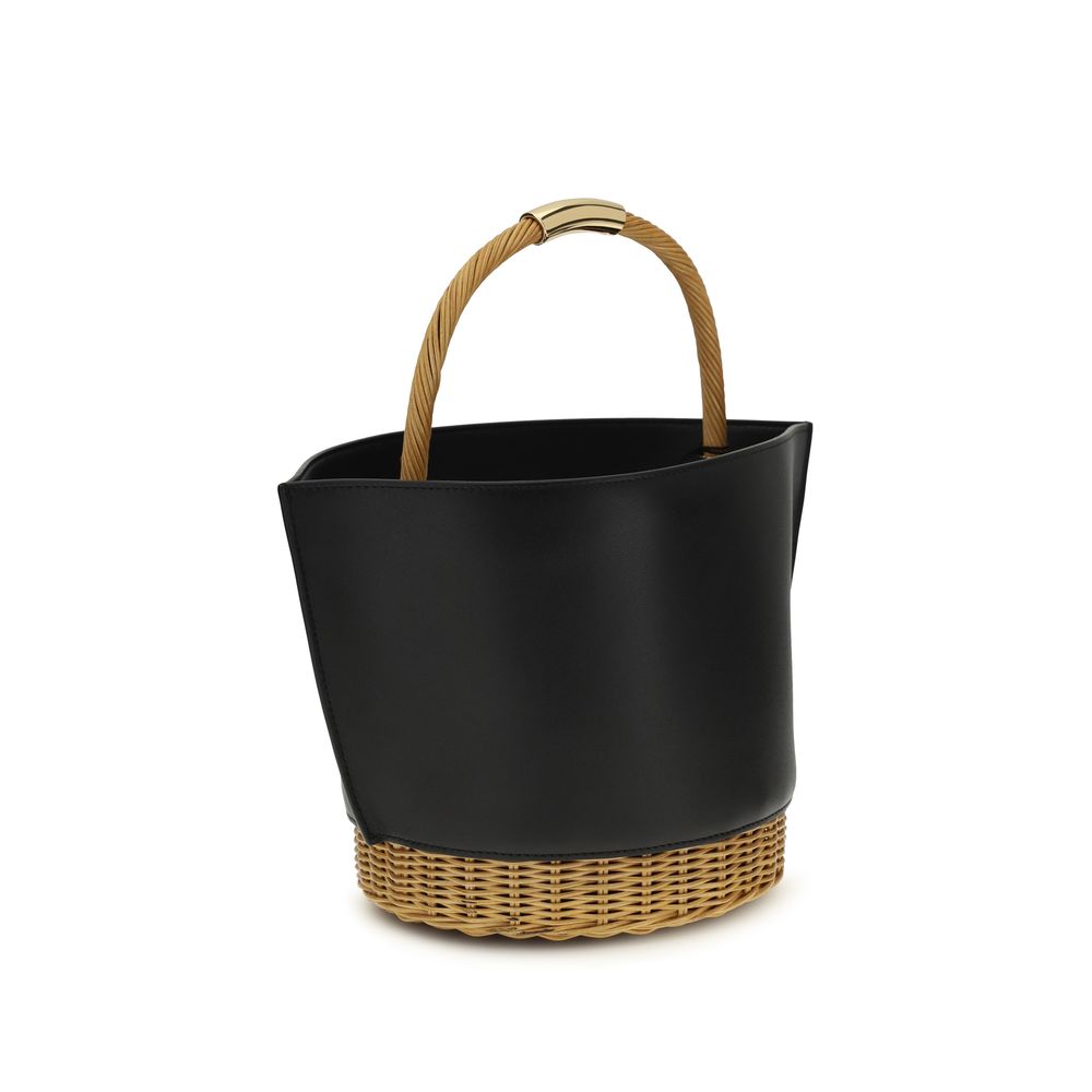 Sacai Black Calf Leather Bos Taurus Shoulder Women's Bag