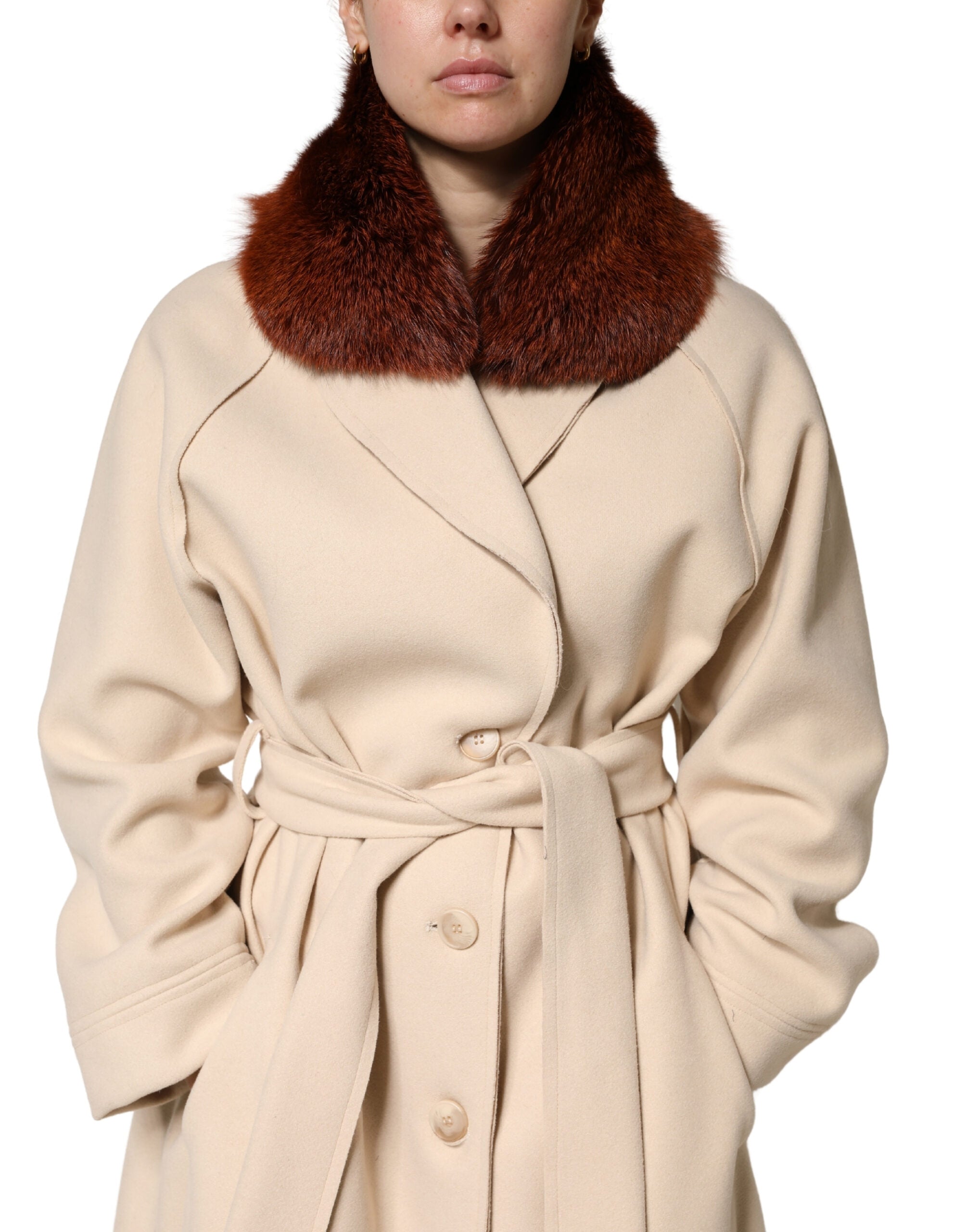 Dolce & Gabbana Brown Mink Fur Collar Women Neck Wrap 60cm x 14cm Women's Scarf
