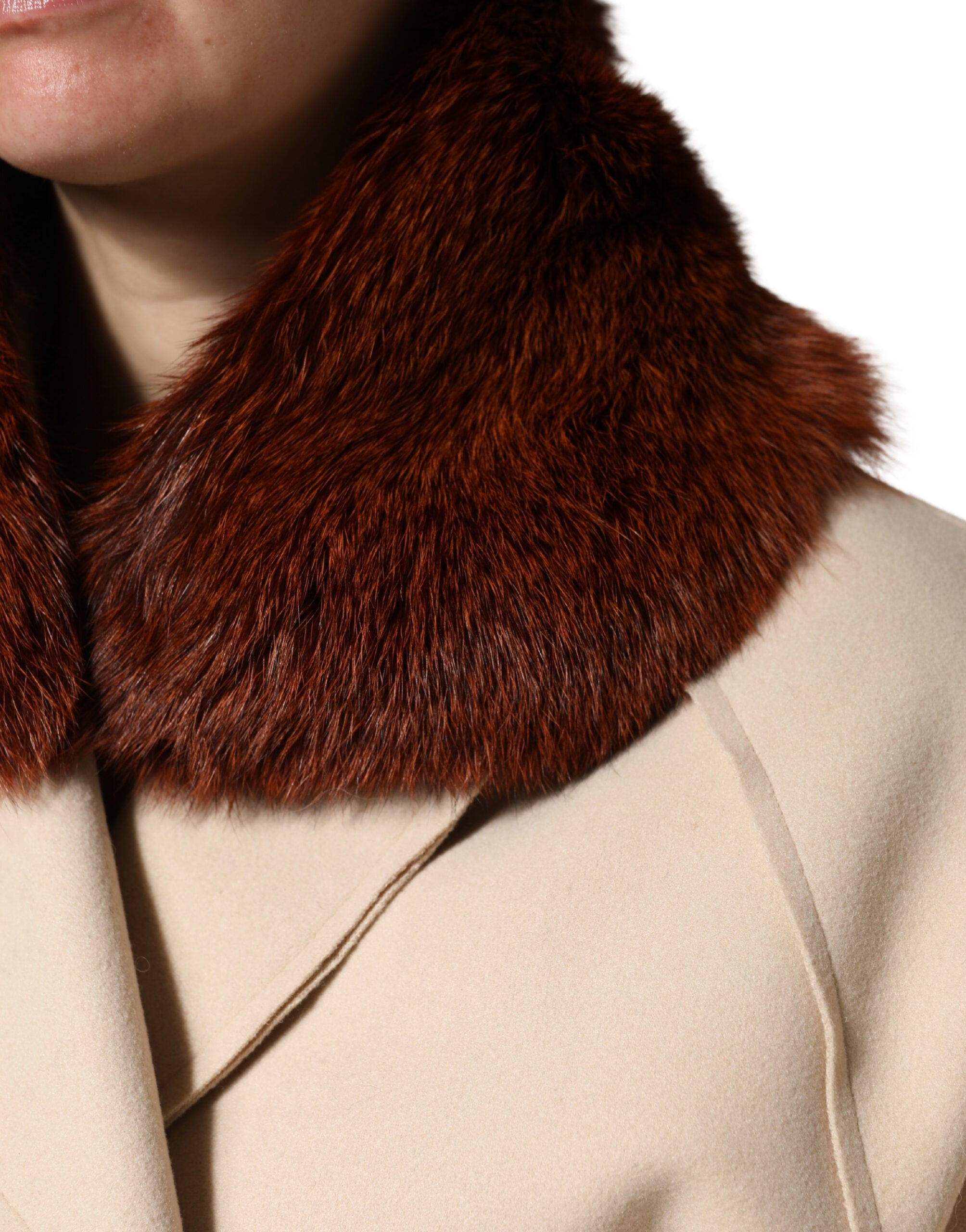Dolce & Gabbana Brown Mink Fur Collar Women Neck Wrap 60cm x 14cm Women's Scarf