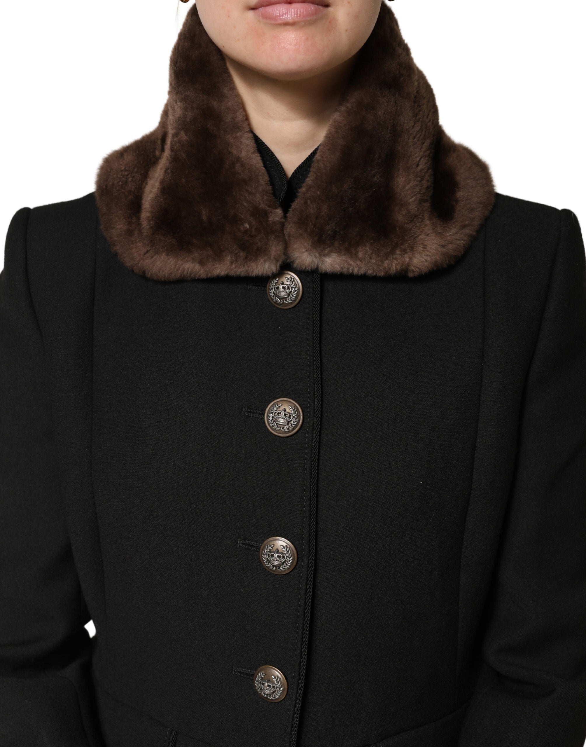 Dolce & Gabbana Brown Fur Shoulder Collar Neck Wrap 60cm x 14cm Women's Scarf