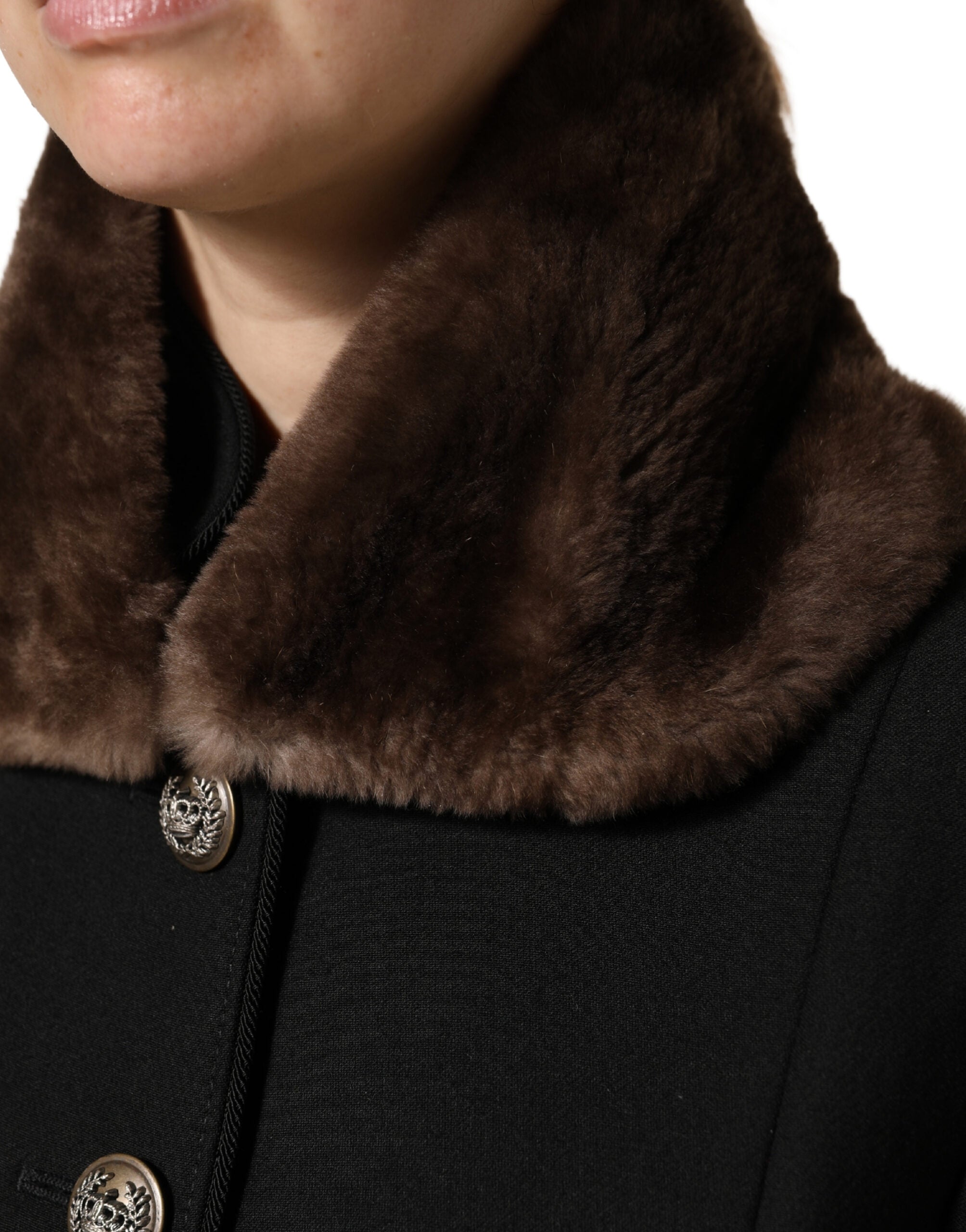 Dolce & Gabbana Brown Fur Shoulder Collar Neck Wrap 60cm x 14cm Women's Scarf