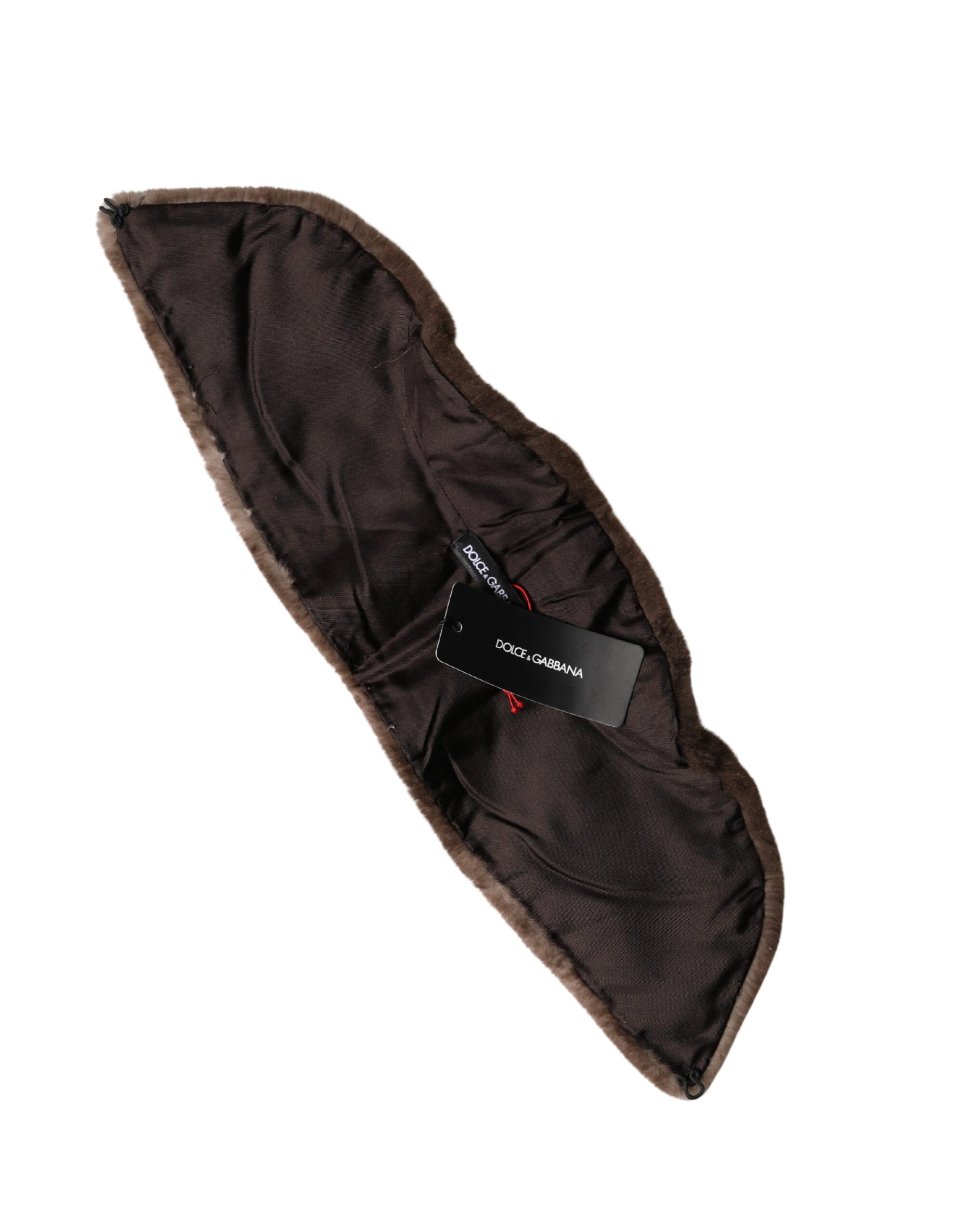 Dolce & Gabbana Brown Fur Shoulder Collar Neck Wrap 60cm x 14cm Women's Scarf