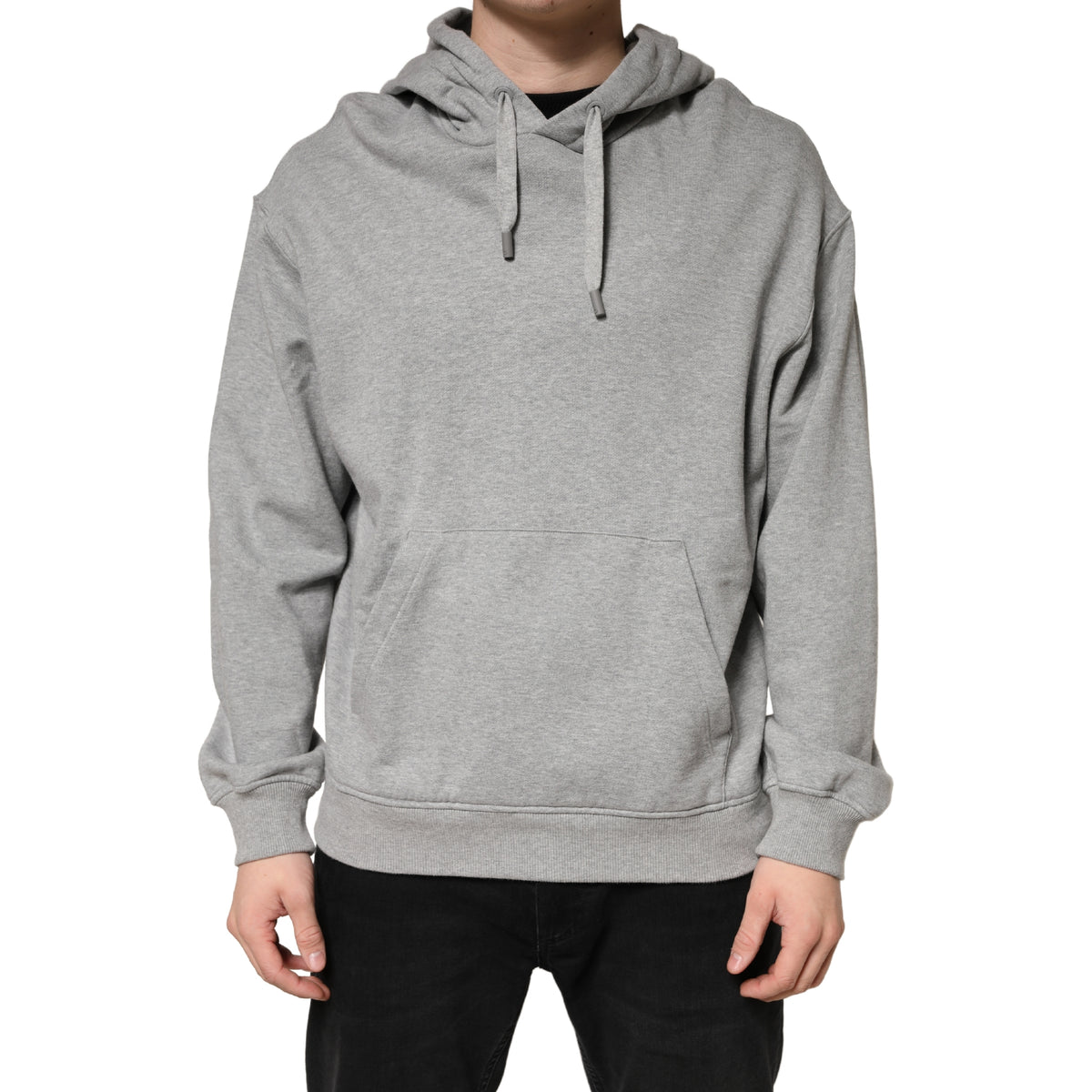 Dolce & Gabbana Gray Cotton Hooded Sweatshirt Men's Sweater