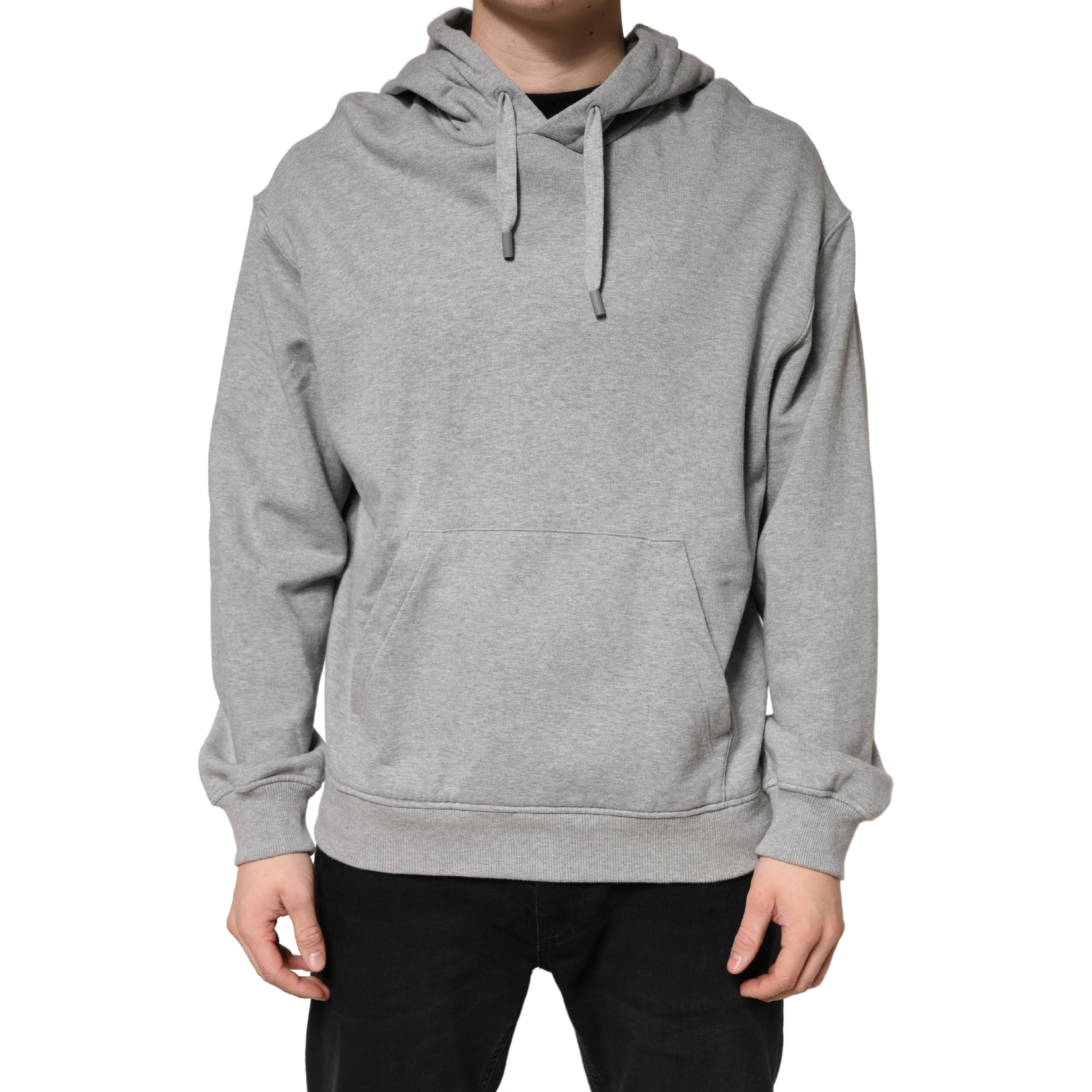 Dolce & Gabbana Gray Cotton Hooded Sweatshirt Men's Sweater