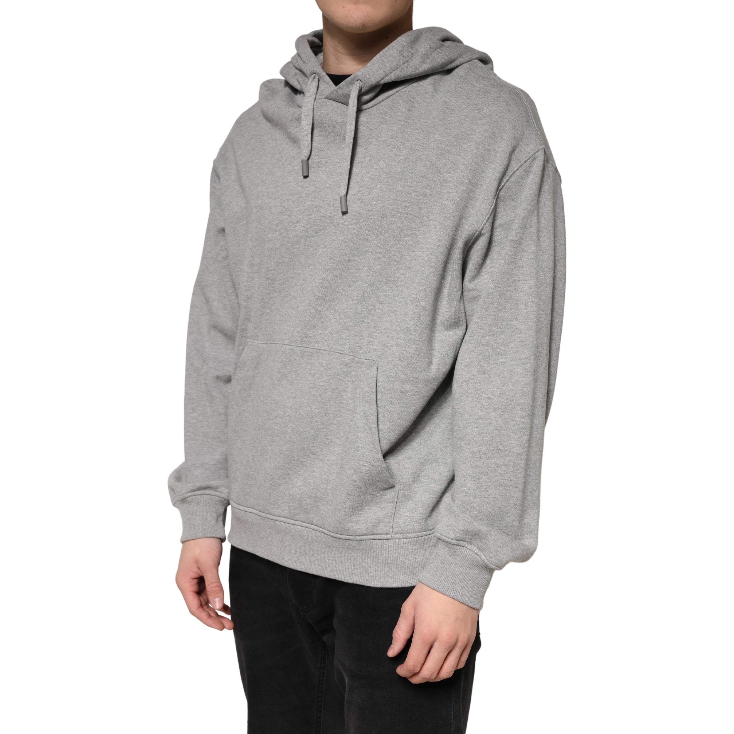 Dolce & Gabbana Gray Cotton Hooded Sweatshirt Men's Sweater