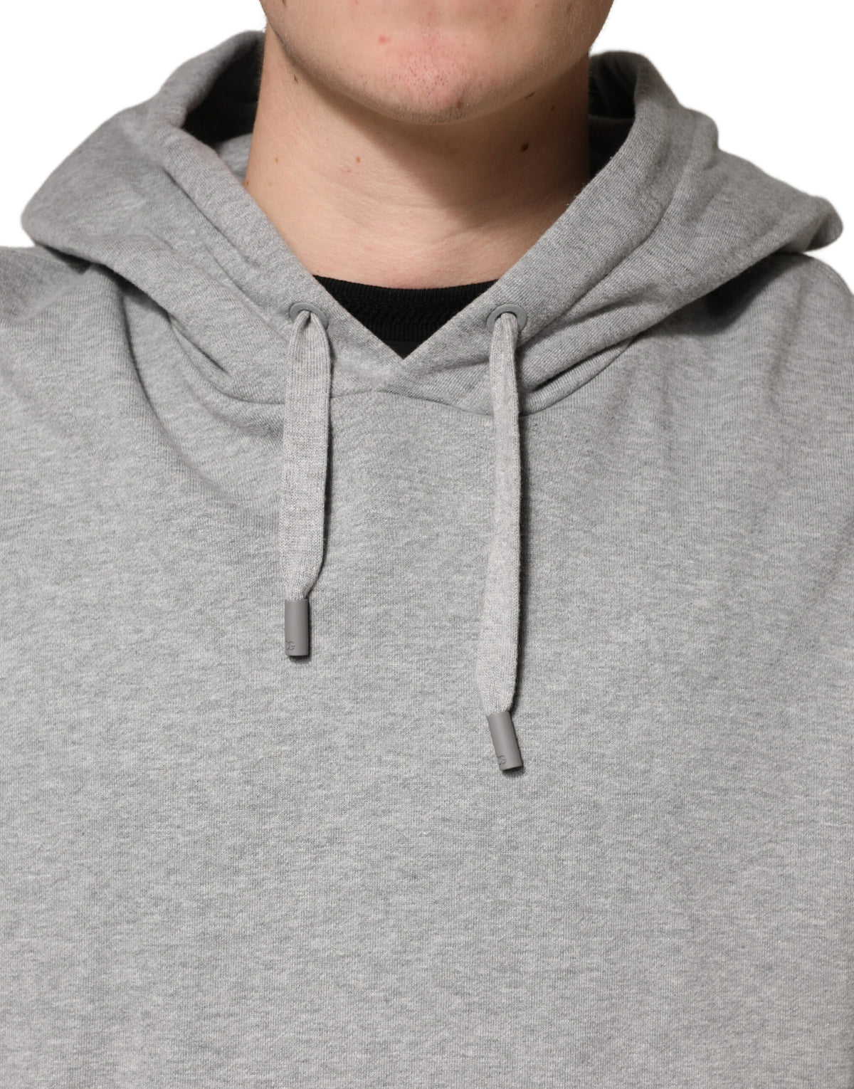 Dolce & Gabbana Gray Cotton Hooded Sweatshirt Men's Sweater