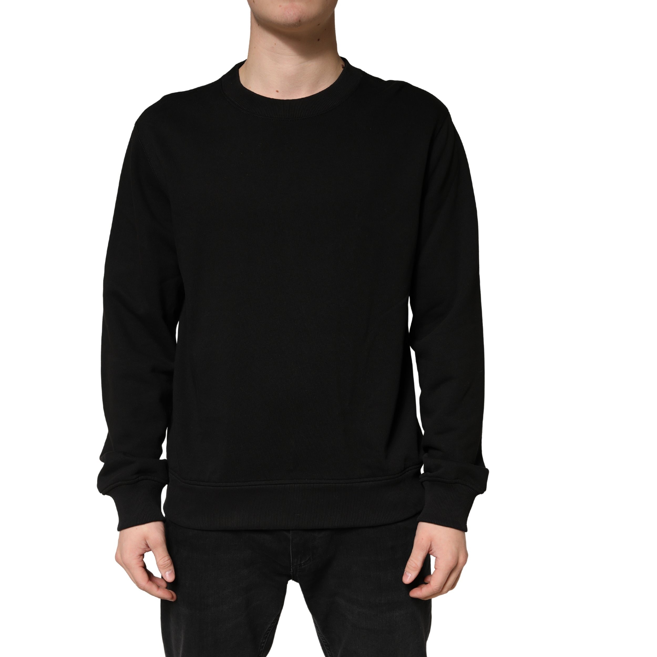 Dolce & Gabbana Sweater Black Cotton Crewneck Men's Sweatshirt