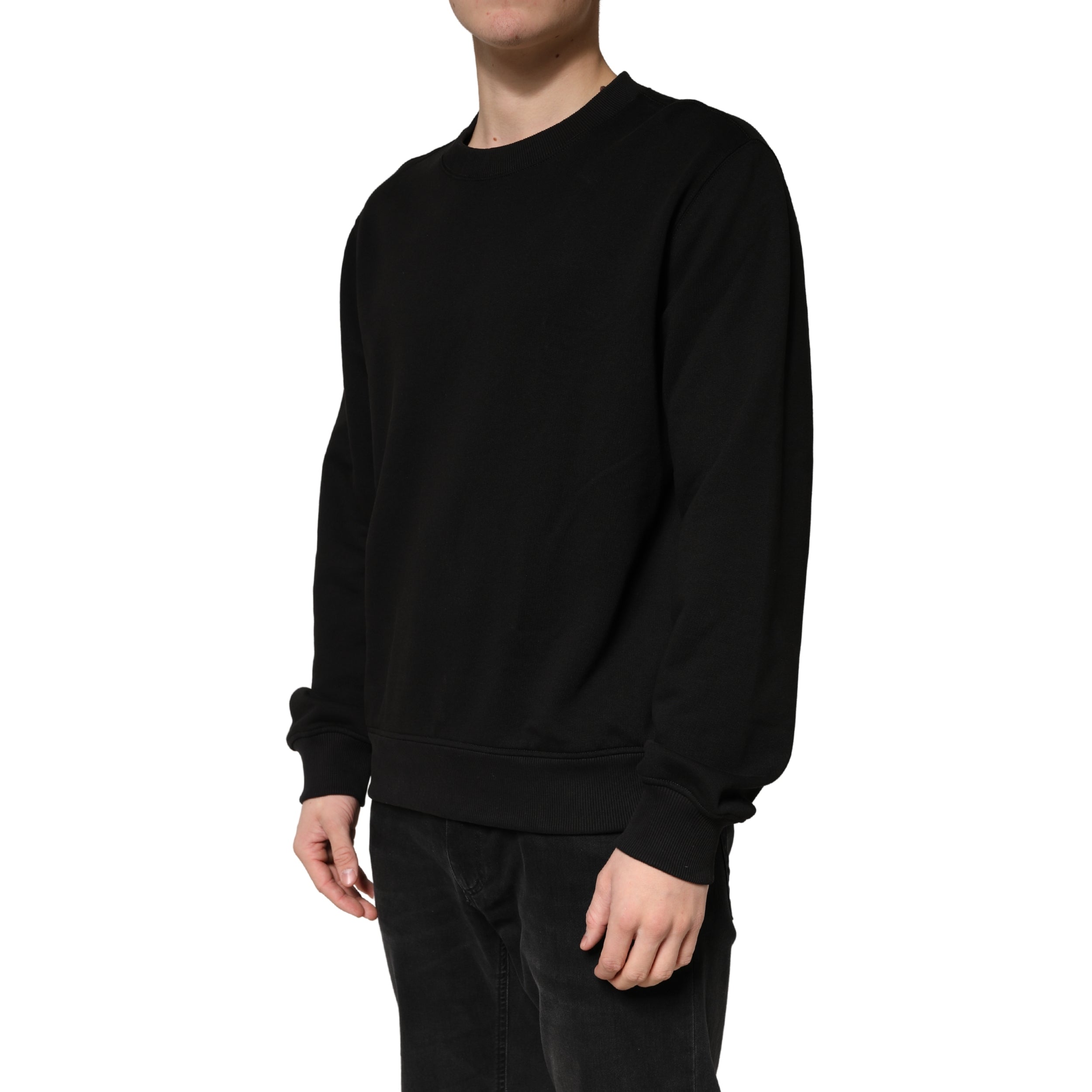 Dolce & Gabbana Sweater Black Cotton Crewneck Men's Sweatshirt