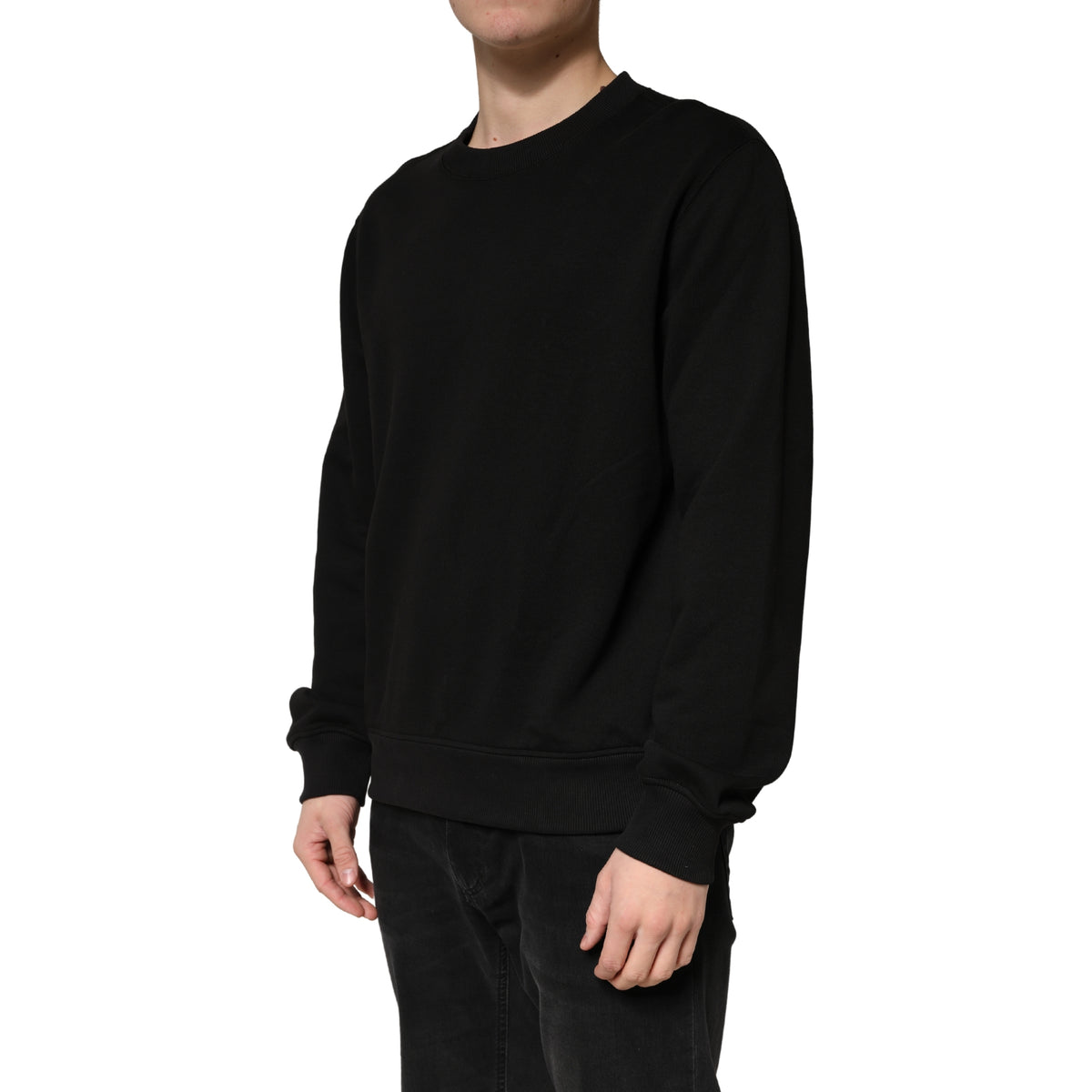 Dolce & Gabbana Sweater Black Cotton Crewneck Men's Sweatshirt