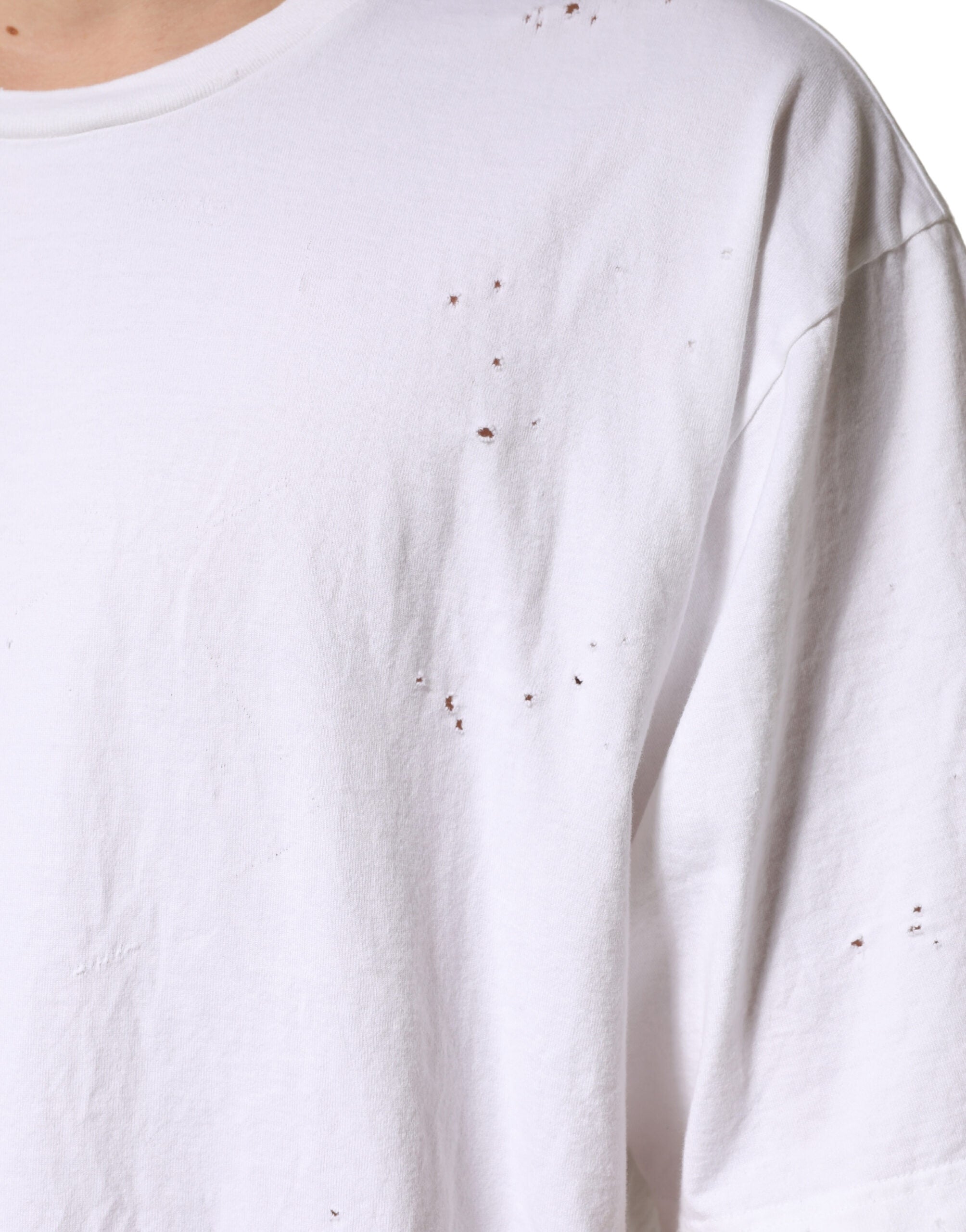 Dolce & Gabbana White Cotton Crewneck Short Sleeve Men's T-Shirt