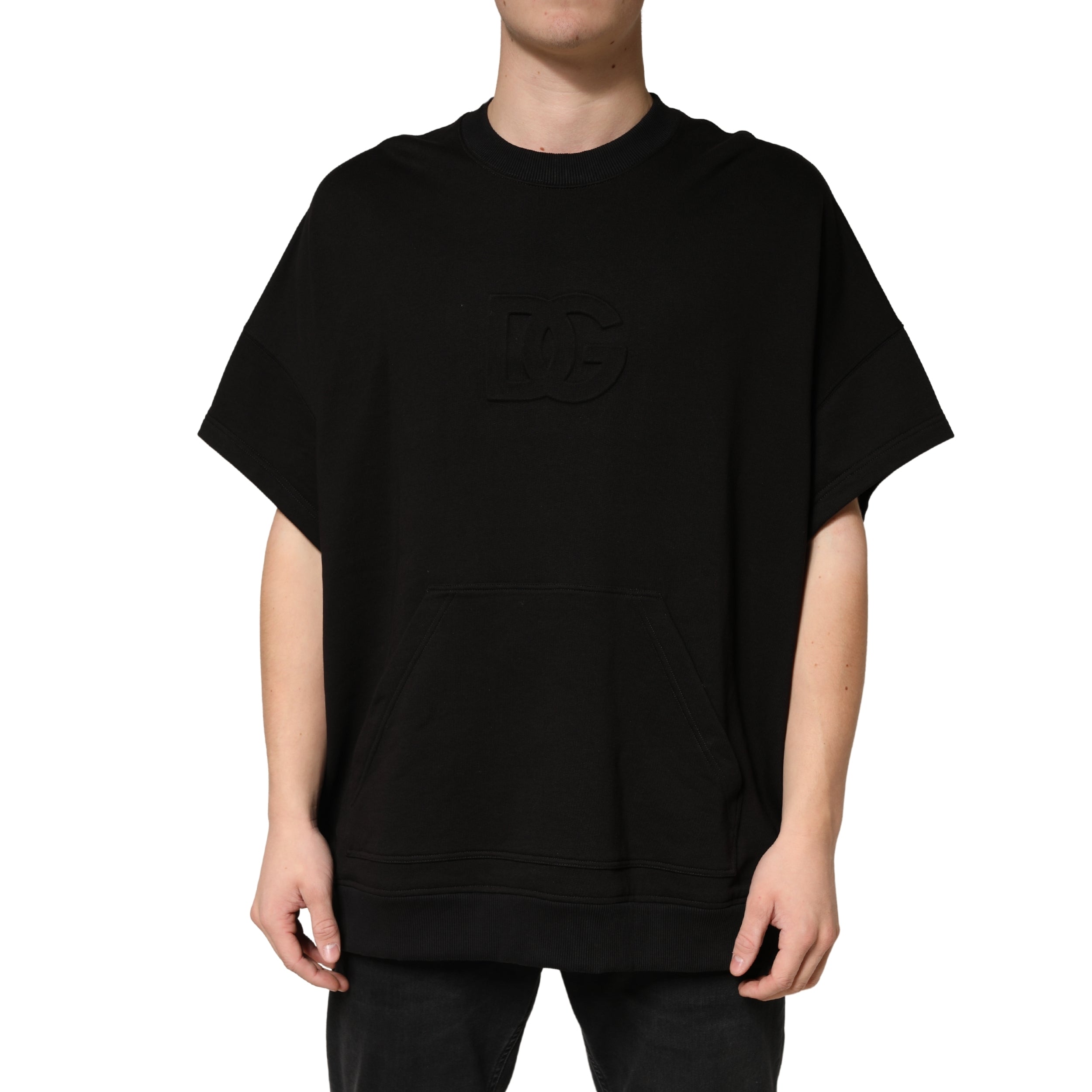 Dolce & Gabbana Black Cotton Crewneck Short Sleeve Men's T-Shirt