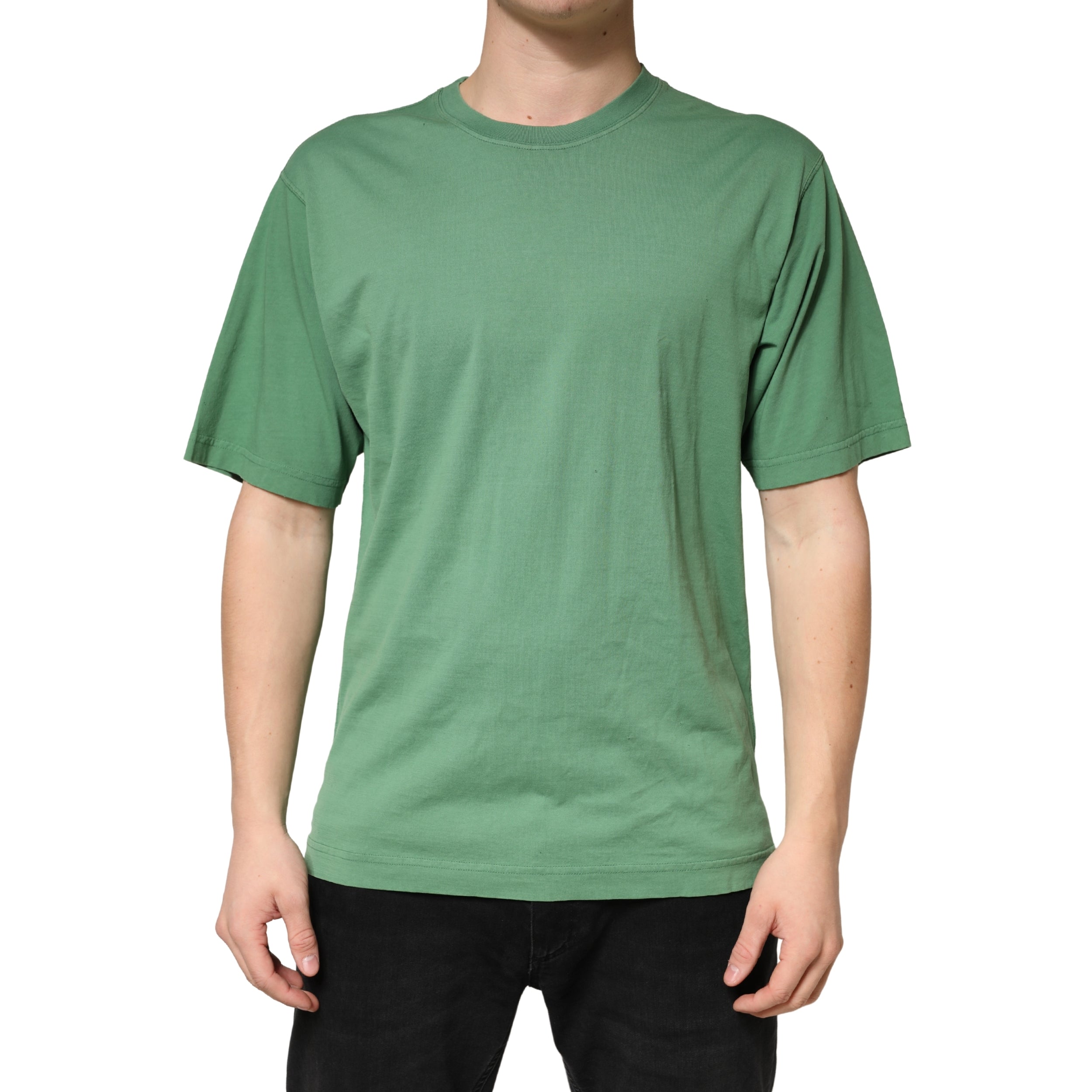 Dolce & Gabbana LightGreen Cotton Crewneck Short Sleeve Men's T-Shirt (Pre-Owned)