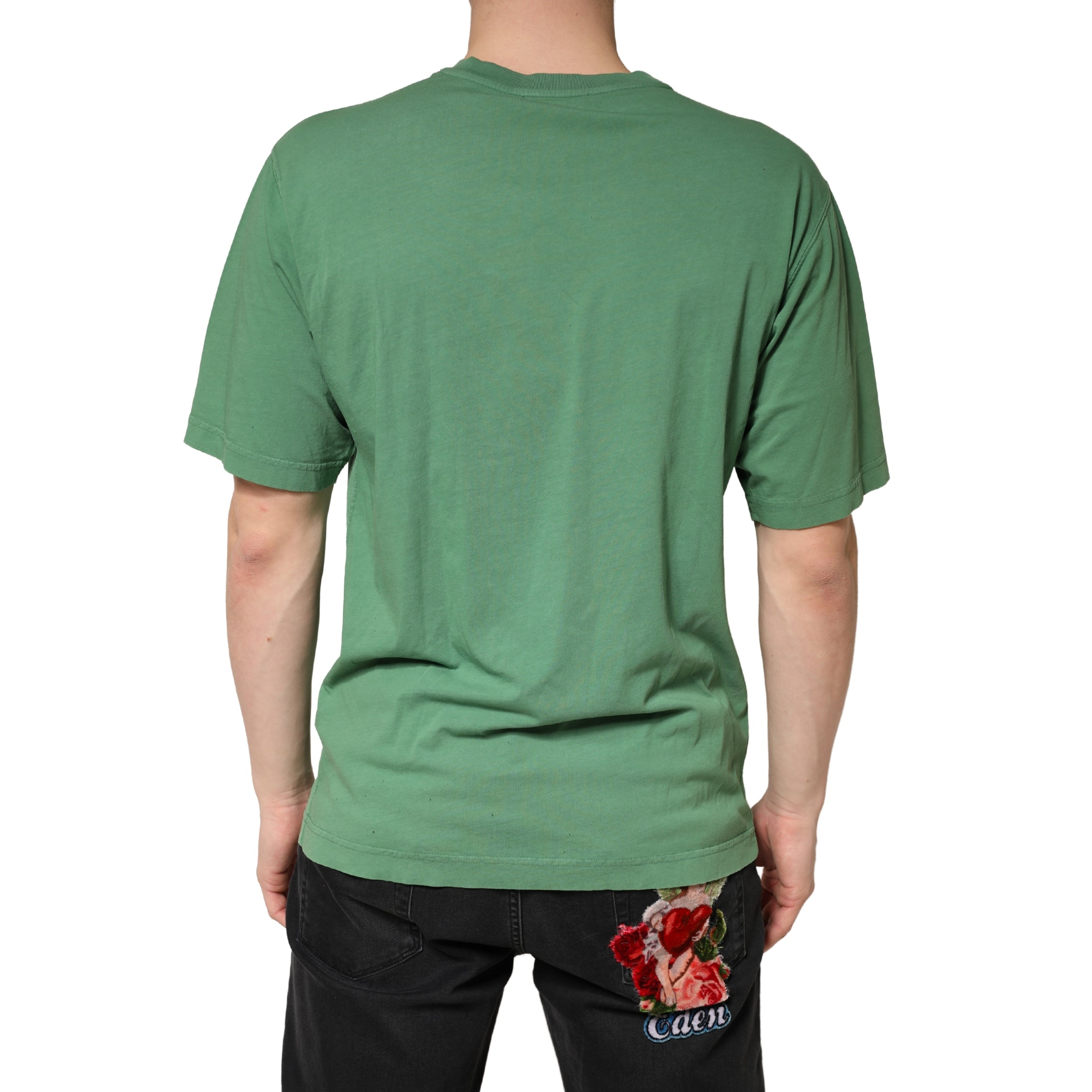 Dolce & Gabbana LightGreen Cotton Crewneck Short Sleeve Men's T-Shirt (Pre-Owned)
