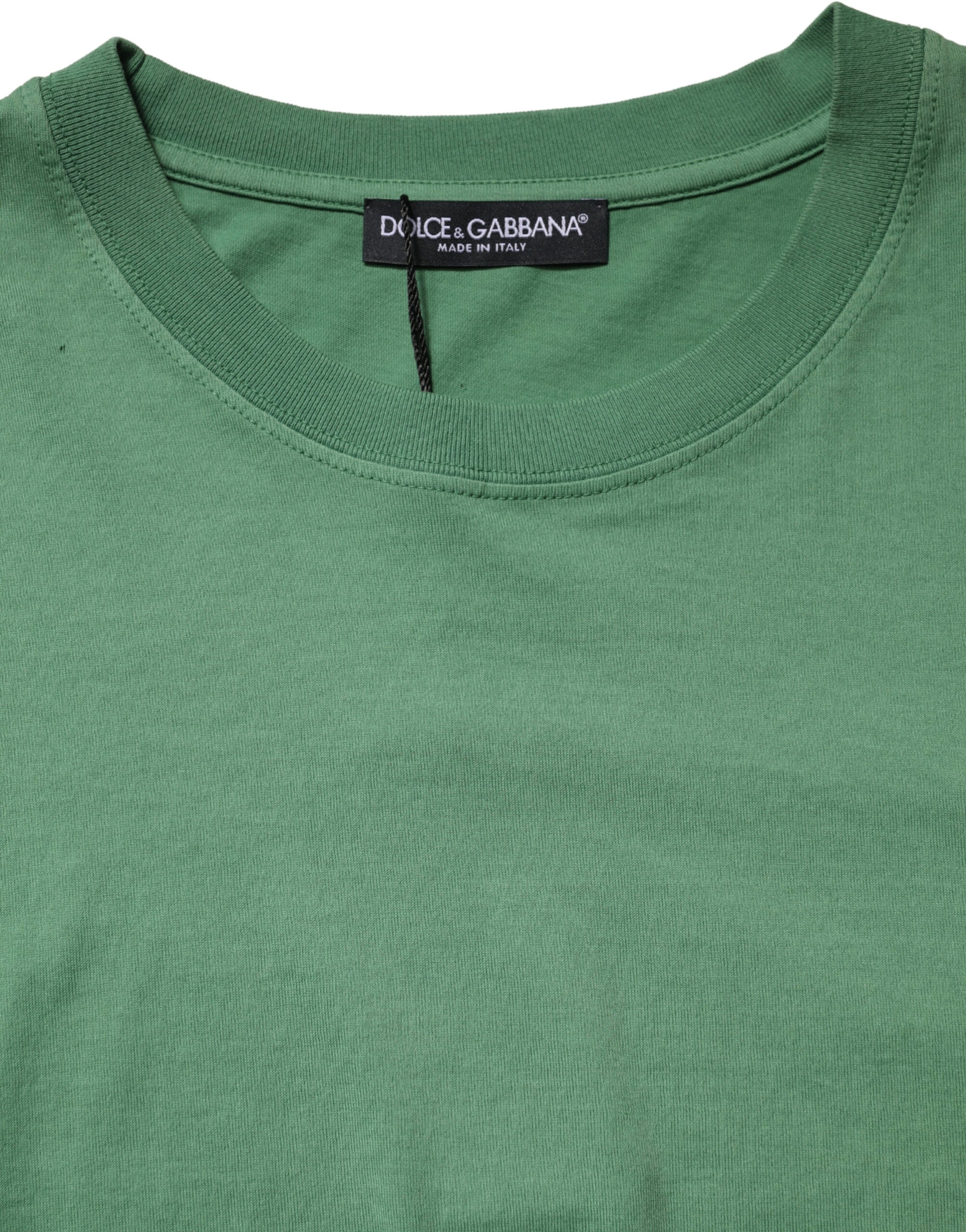 Dolce & Gabbana LightGreen Cotton Crewneck Short Sleeve Men's T-Shirt (Pre-Owned)