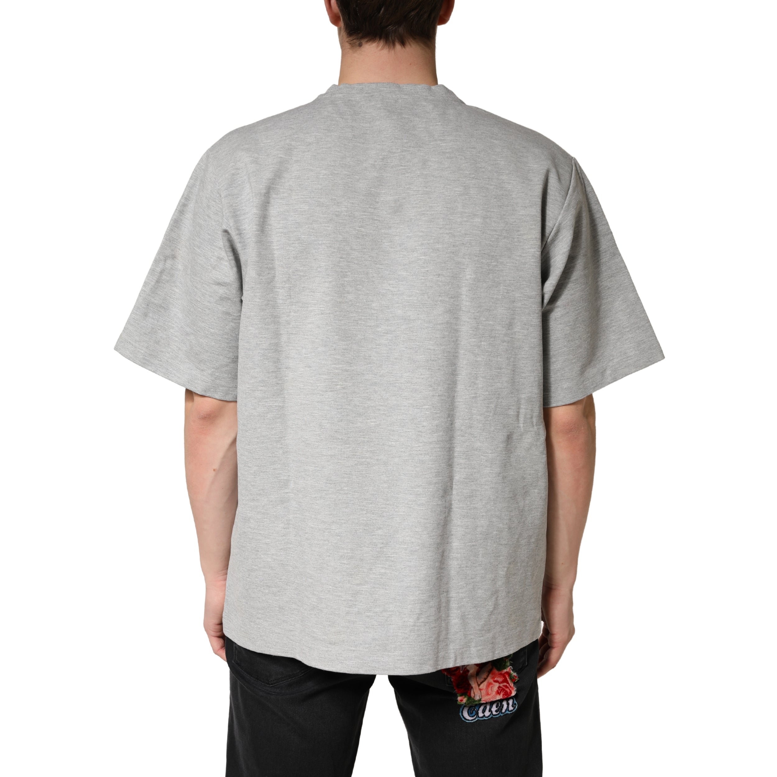 Dolce & Gabbana Grey Cotton Crewneck Short Sleeve Men's T-Shirt