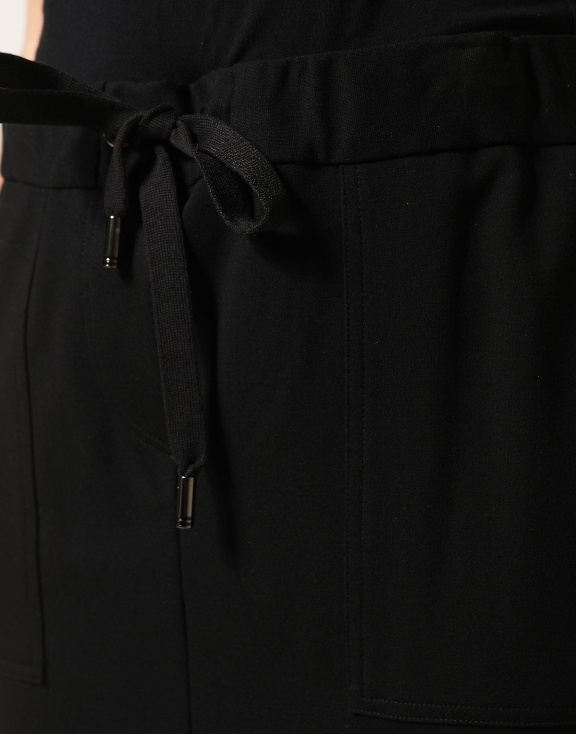 Dolce & Gabbana Black Cotton Drawstring Long Maxi Cargo Women's Skirt