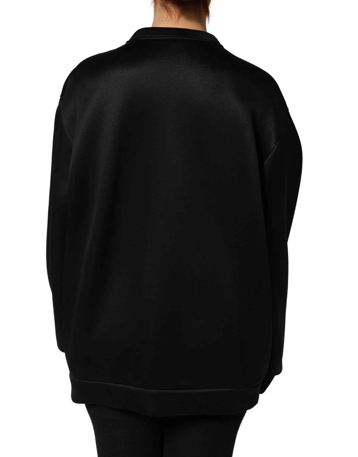 Dolce & Gabbana Black Embellished Logo Crystal Sweatshirt Women's Top (Pre-Owned)