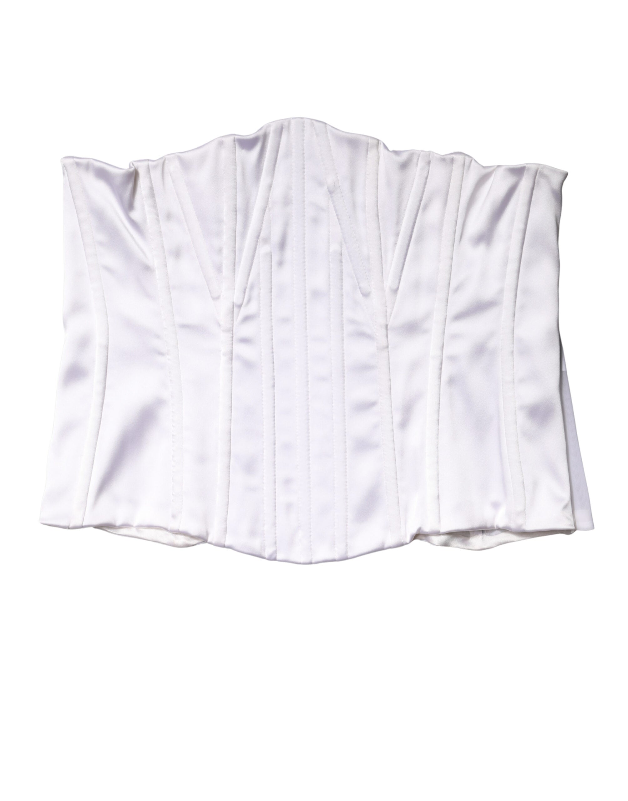 Dolce & Gabbana White Polyamide Waist Cincher Bustier Corset Women's Top