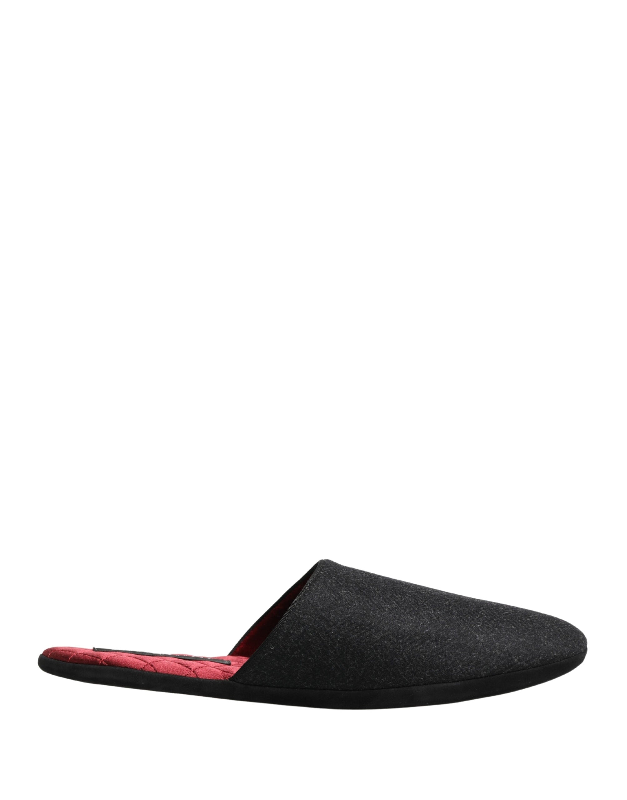 Dolce & Gabbana Anthracite Wool Cashmere Quilted Slippers Men's Shoes