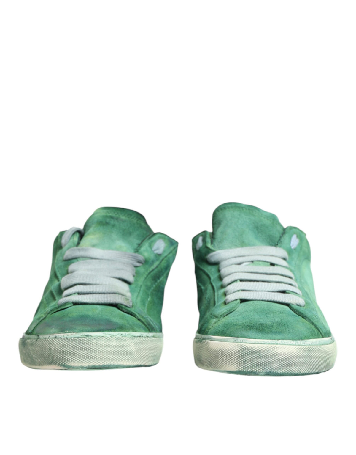 Dolce & Gabbana Green Suade DG Logo Sole Low Top Sneakers Men's Shoes