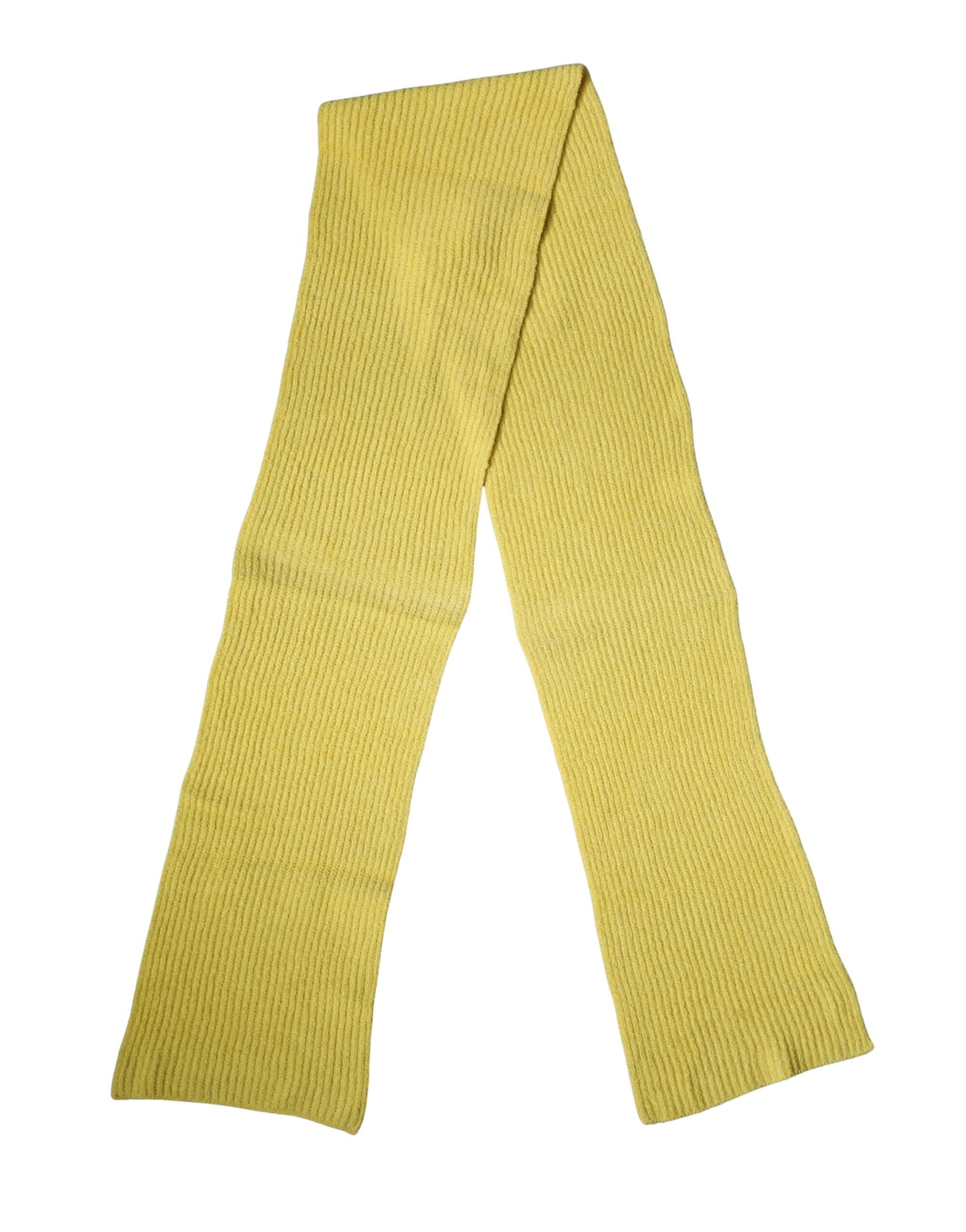 Dolce & Gabbana Yellow Cotton Knitted Neck Foulard 270cm x 31cm Men Men's Scarf