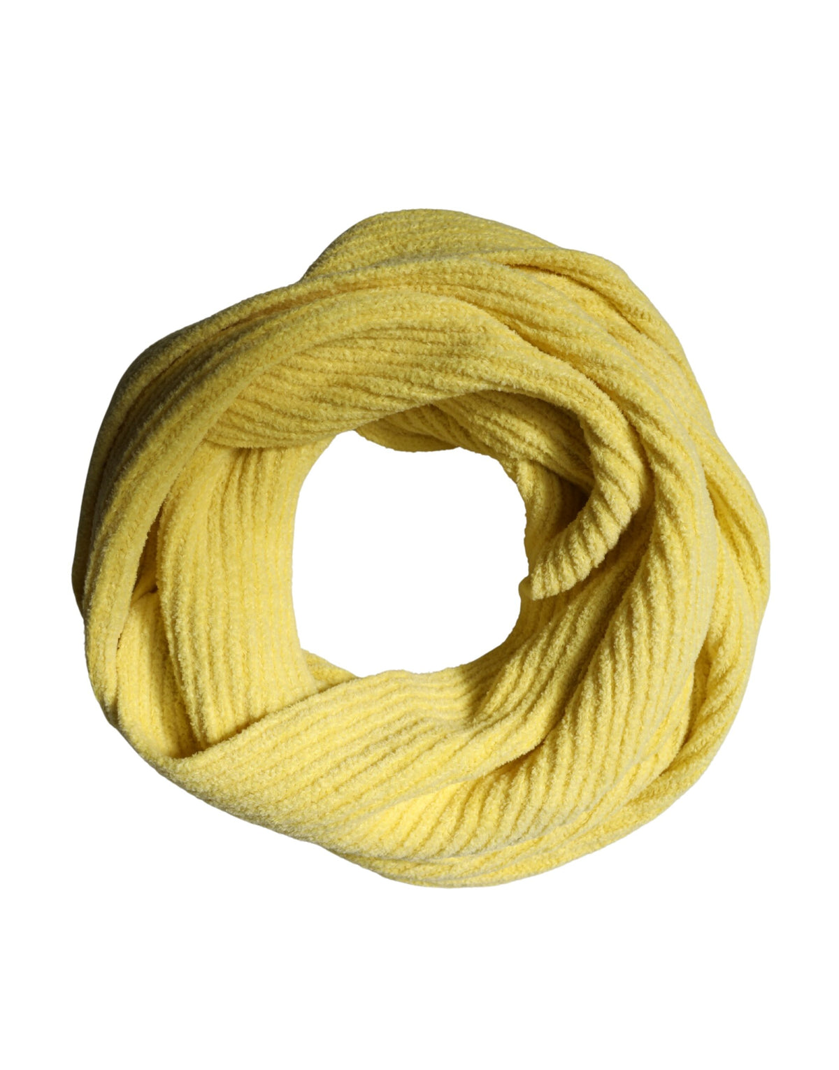 Dolce & Gabbana Yellow Cotton Knitted Neck Foulard 270cm x 31cm Men Men's Scarf